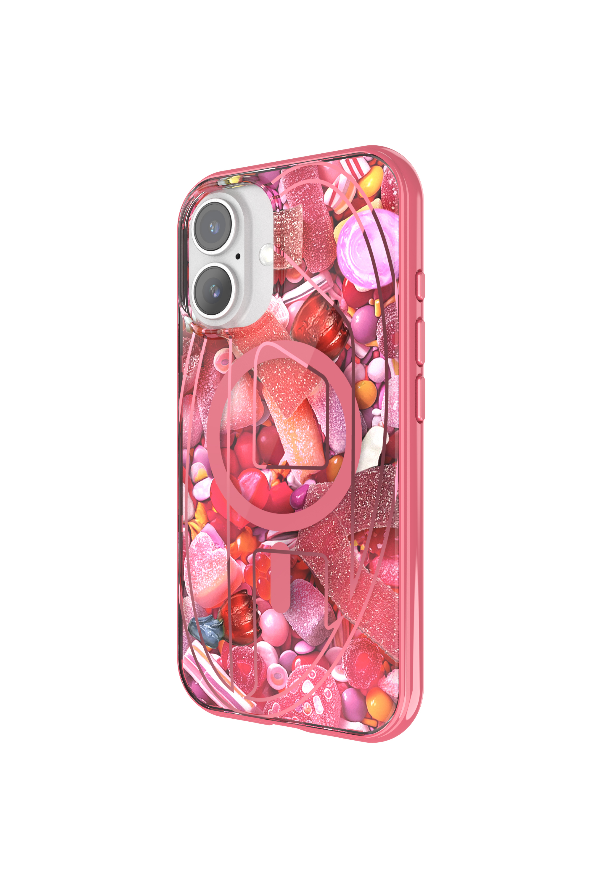 Diesel - 60249 AOP CASE, Unisex's Oval D Case with Magsafe iPhone 16 in Pink - 2