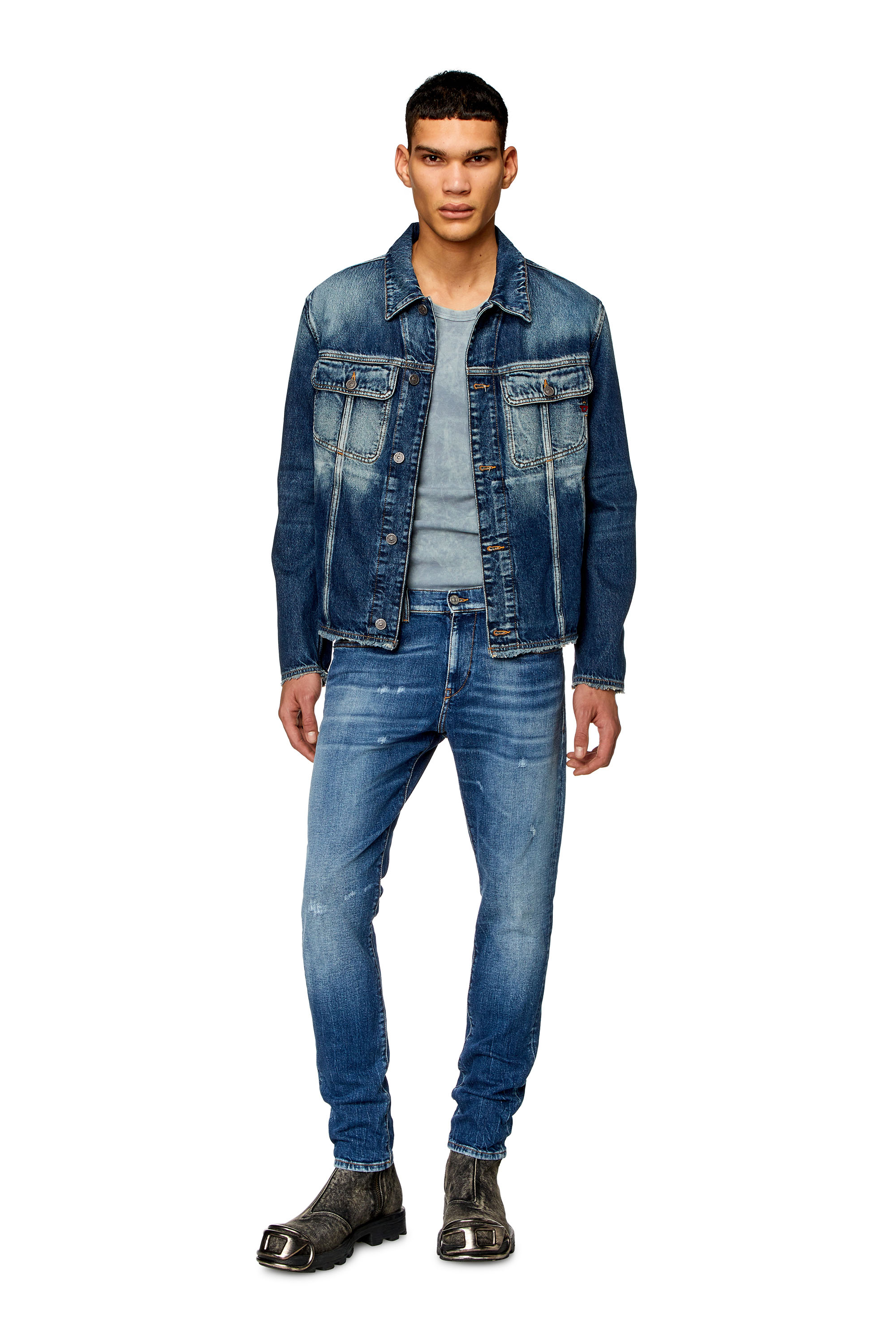 Diesel - Man's Slim Jeans 2019 D-Strukt 007T3, Medium blue - 2