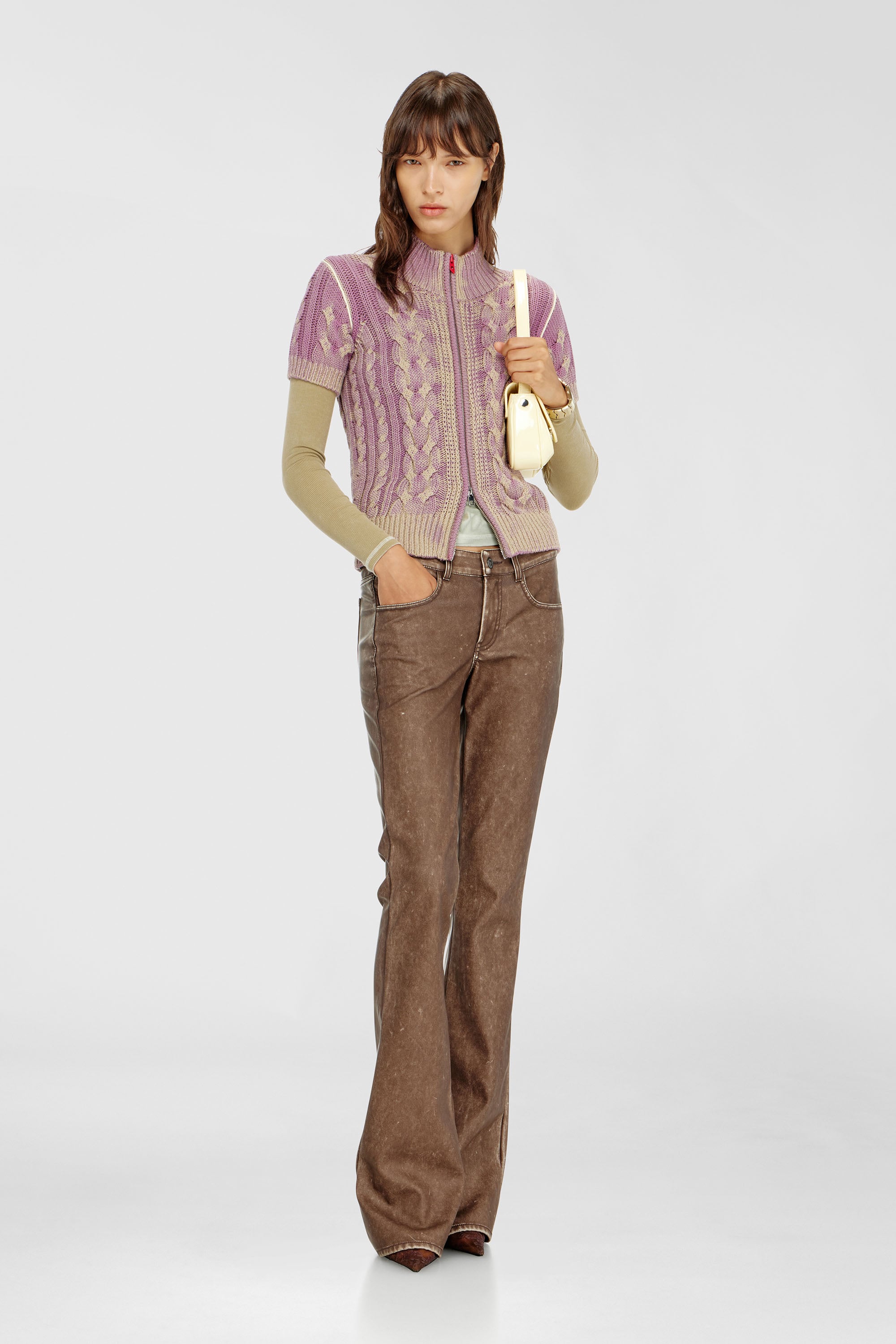 Diesel - M-ELANA, C&aacute;rdigan de punto con cremallera y manga corta Mujer in Multicolor - 2
