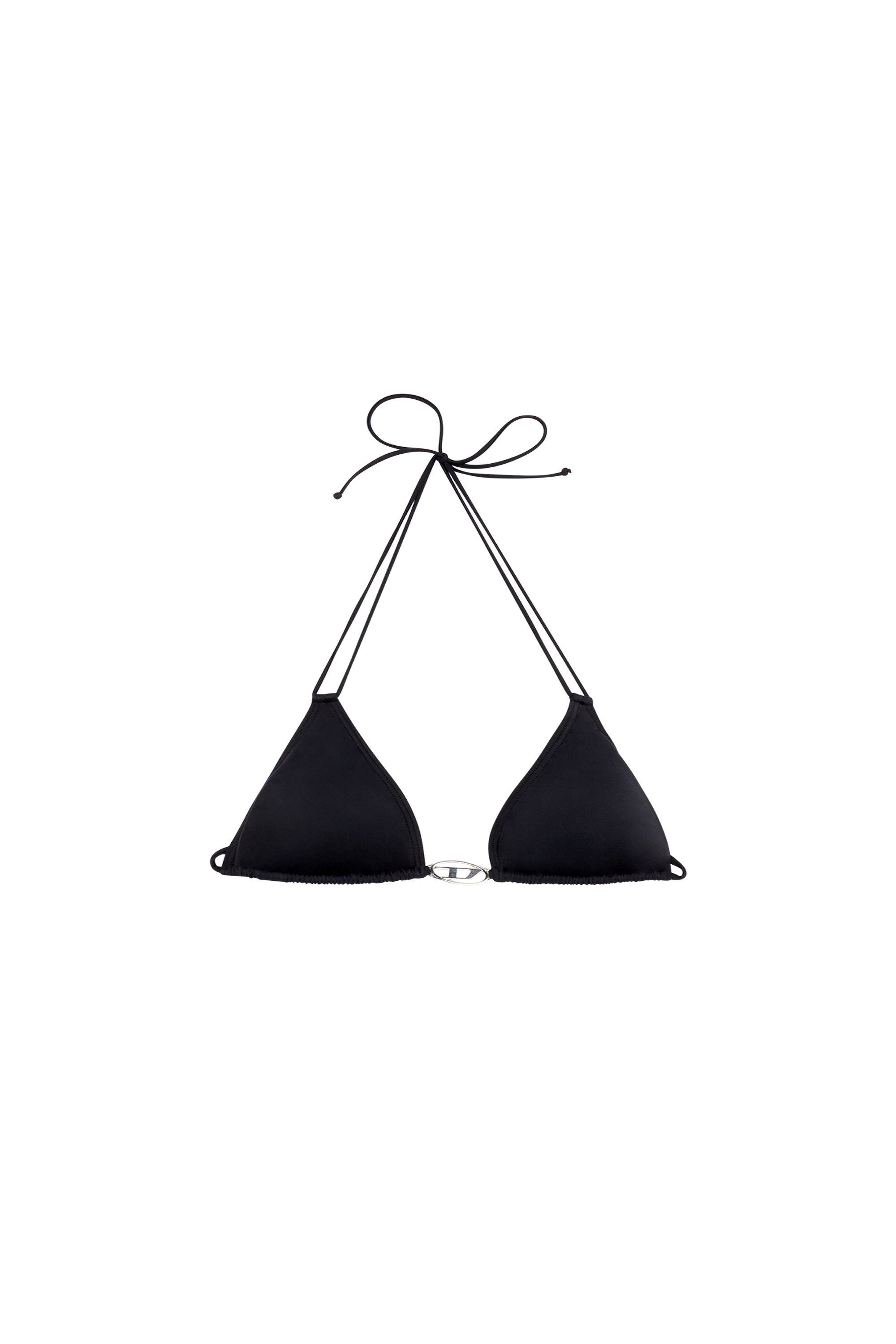 Diesel - BFB-SEES-O, Woman's Bikini top with Oval D plaque in Black - 3