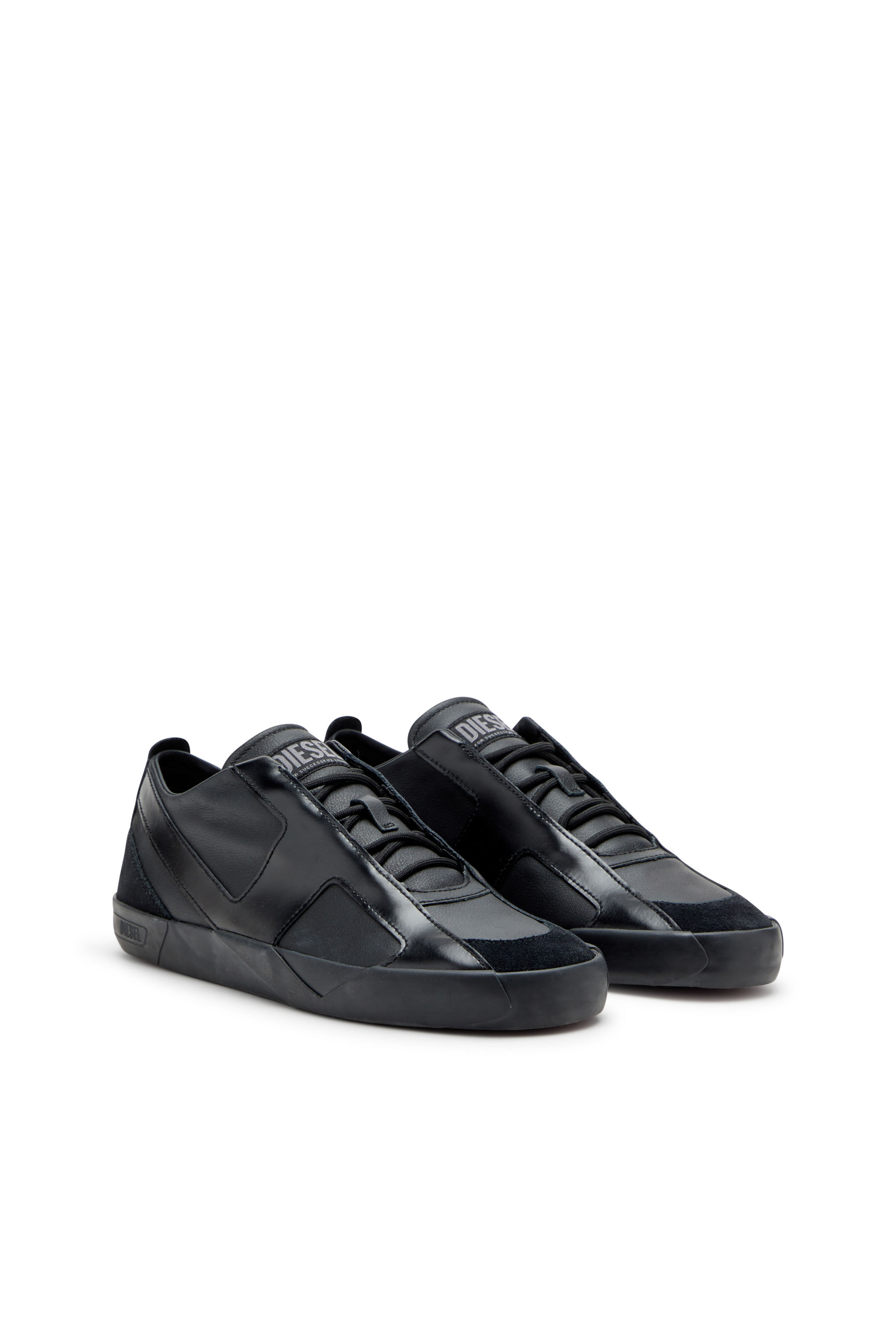 Diesel - S-SLANTE-D LOW, Male's S-Slante-D-Sneakers in suede and leather with D logo in Black - 3