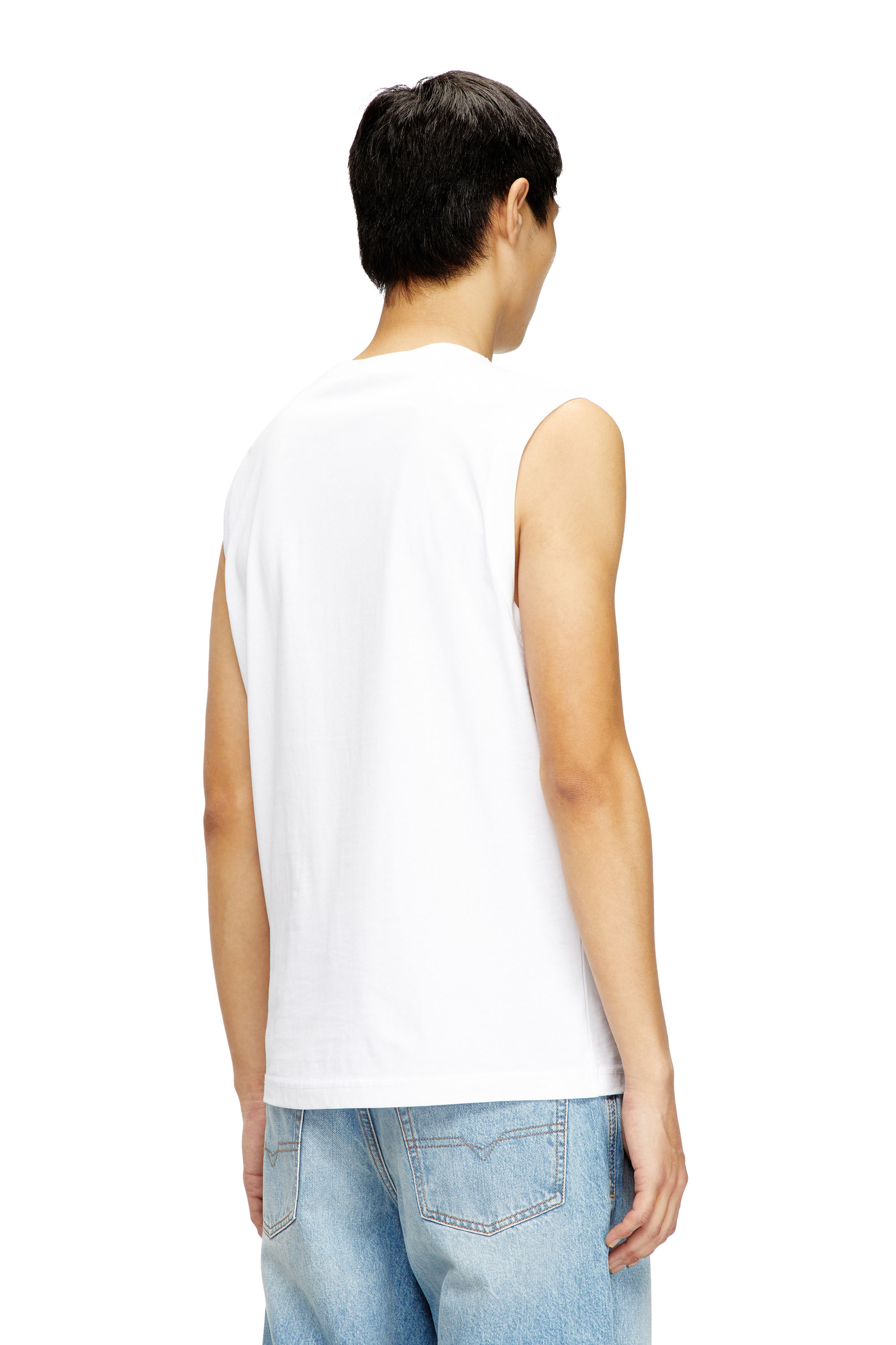 Diesel - T-ISCO-DIV, Male's Tank top with chest logo print in White - 4