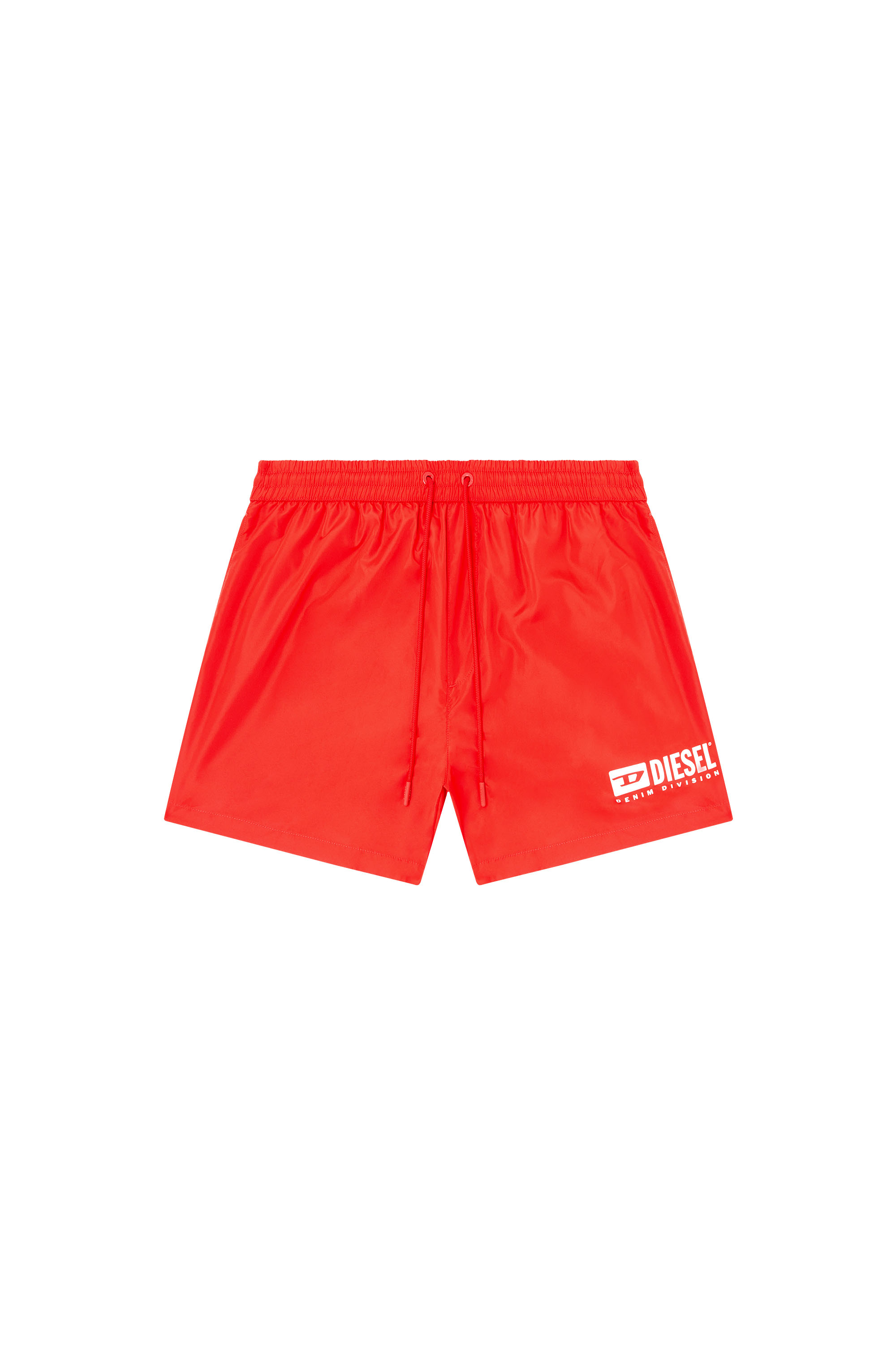 Diesel - KEN-37-D-BOX, Man's Mid-length swim shorts with logo print in Red - 3
