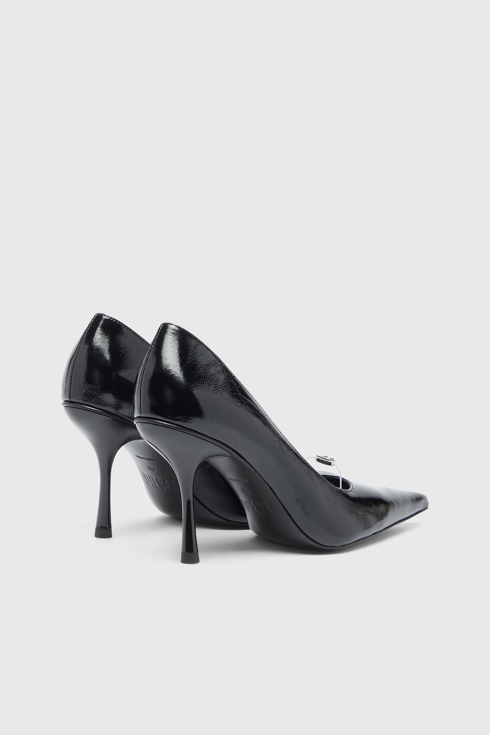 Diesel - D-JEWELS 90 P, Female's D-Jewels - Pumps in naplak leather in Black - 3