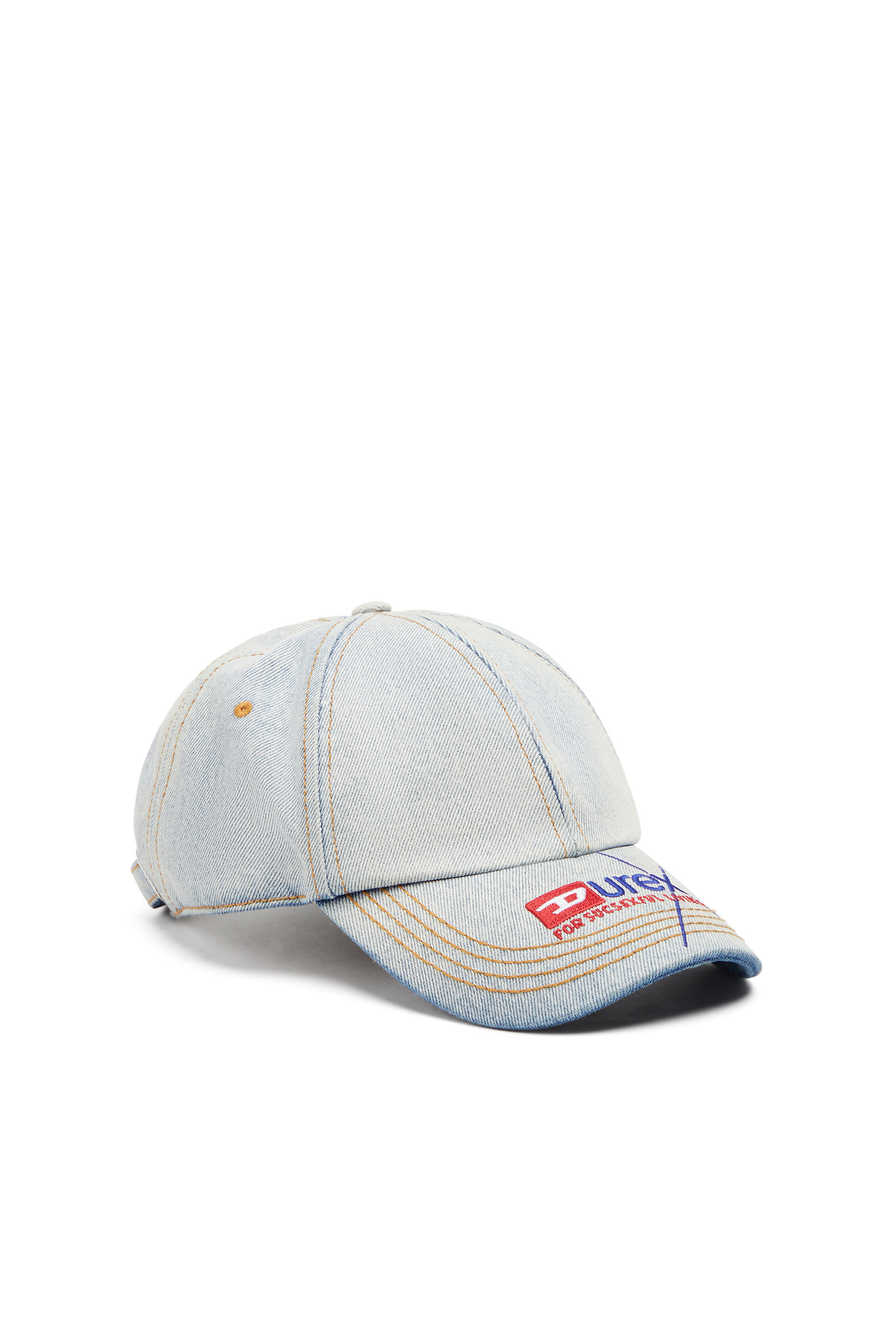 Diesel - DX-C-IVAR, Man's Denim baseball cap with Durex logo in Grey - 1