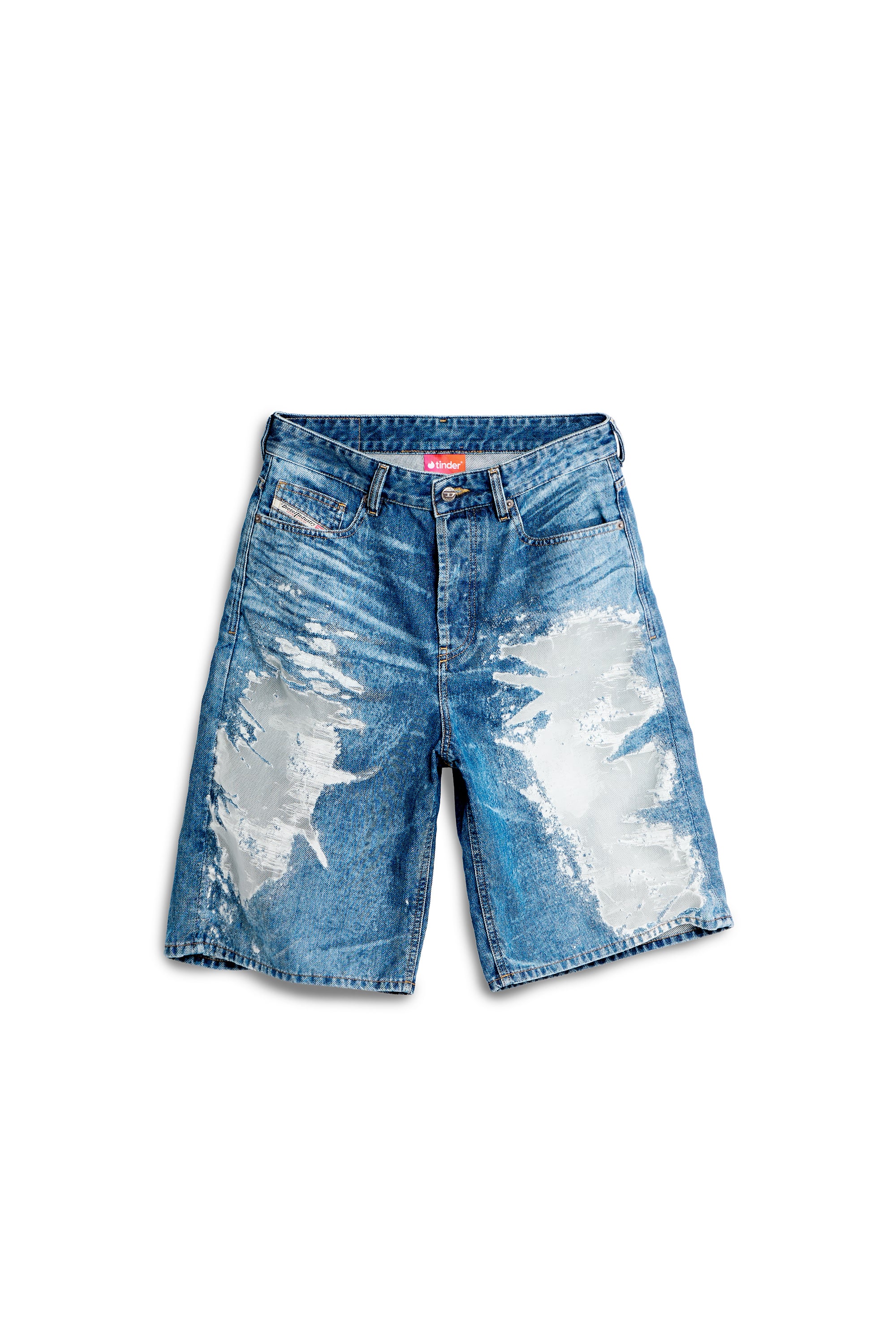 Diesel - PR-DE-SIRE-SHORT, Short en denim devor&eacute; Mixte in Bleu - 3