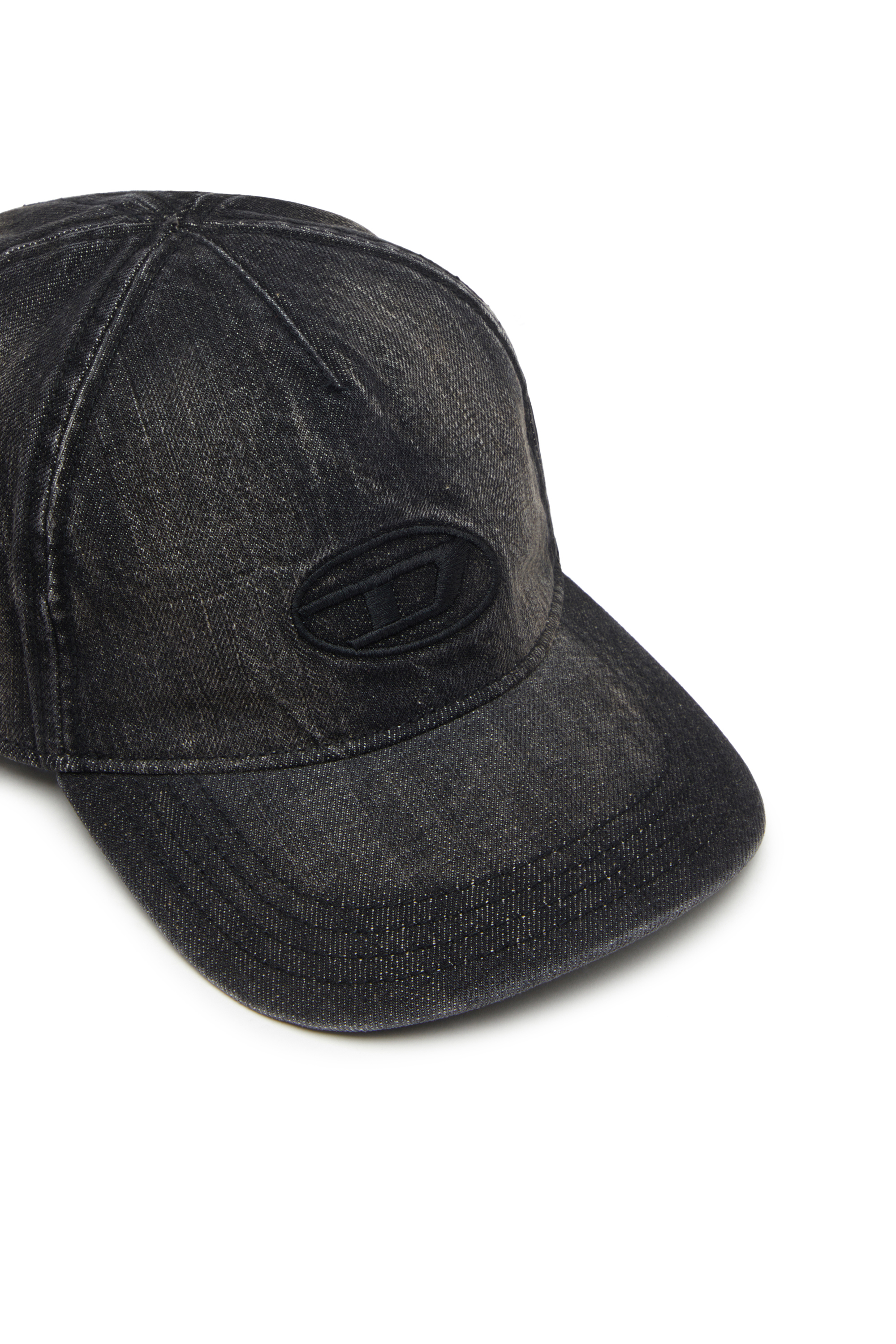 Diesel - C-ENIC, Male's Denim cap with frayed details and embroidered logo in Black Jeans - 3