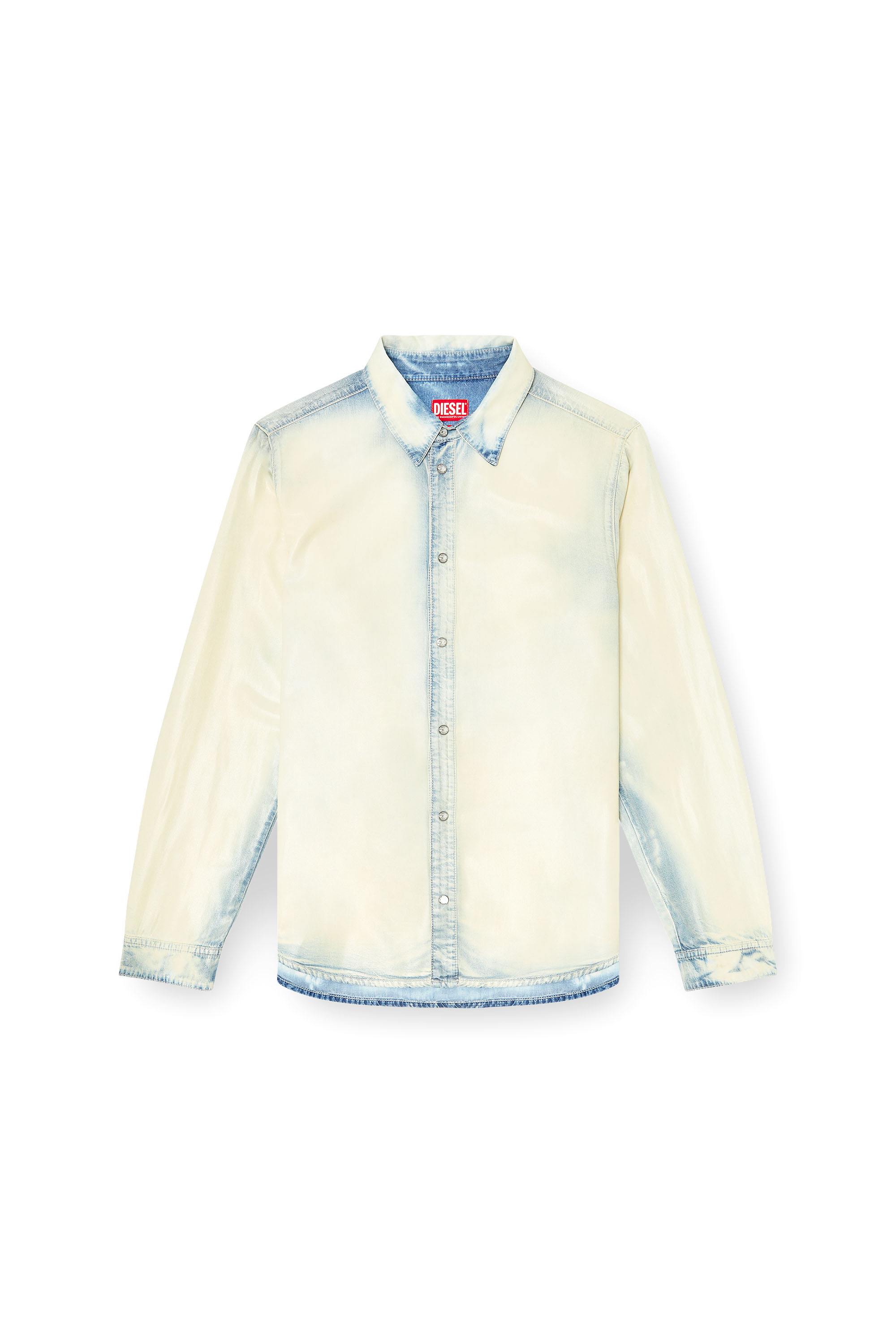 Diesel - D-SYNAR-FSI1, Male's Shirt in fluid X-Ray bleach denim in Blue/White - 2