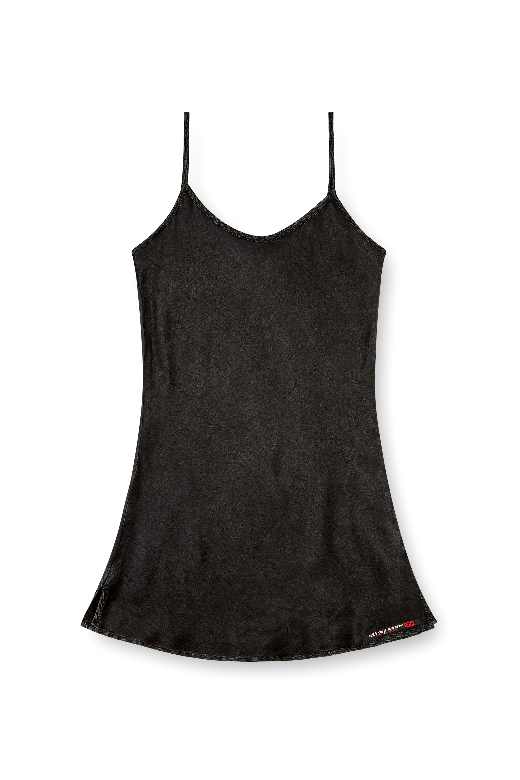 Diesel - GRATCHEN-DNM, Woman's Fluid slip with denim effect in Black - 1