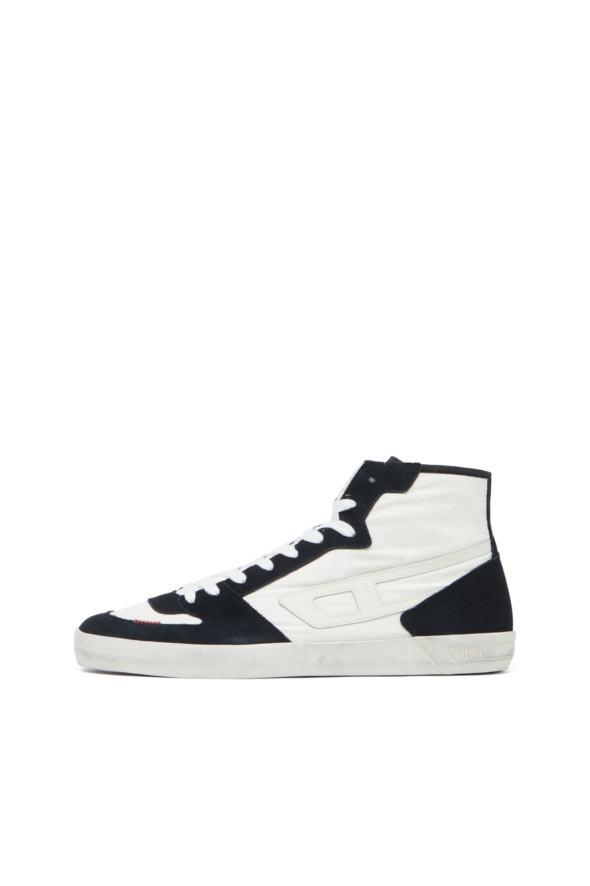 Diesel - S-LEROJI D-1 MID, Male's S-Leroji D-Padded-ripstop and suede high-top sneakers in Black/White - 2