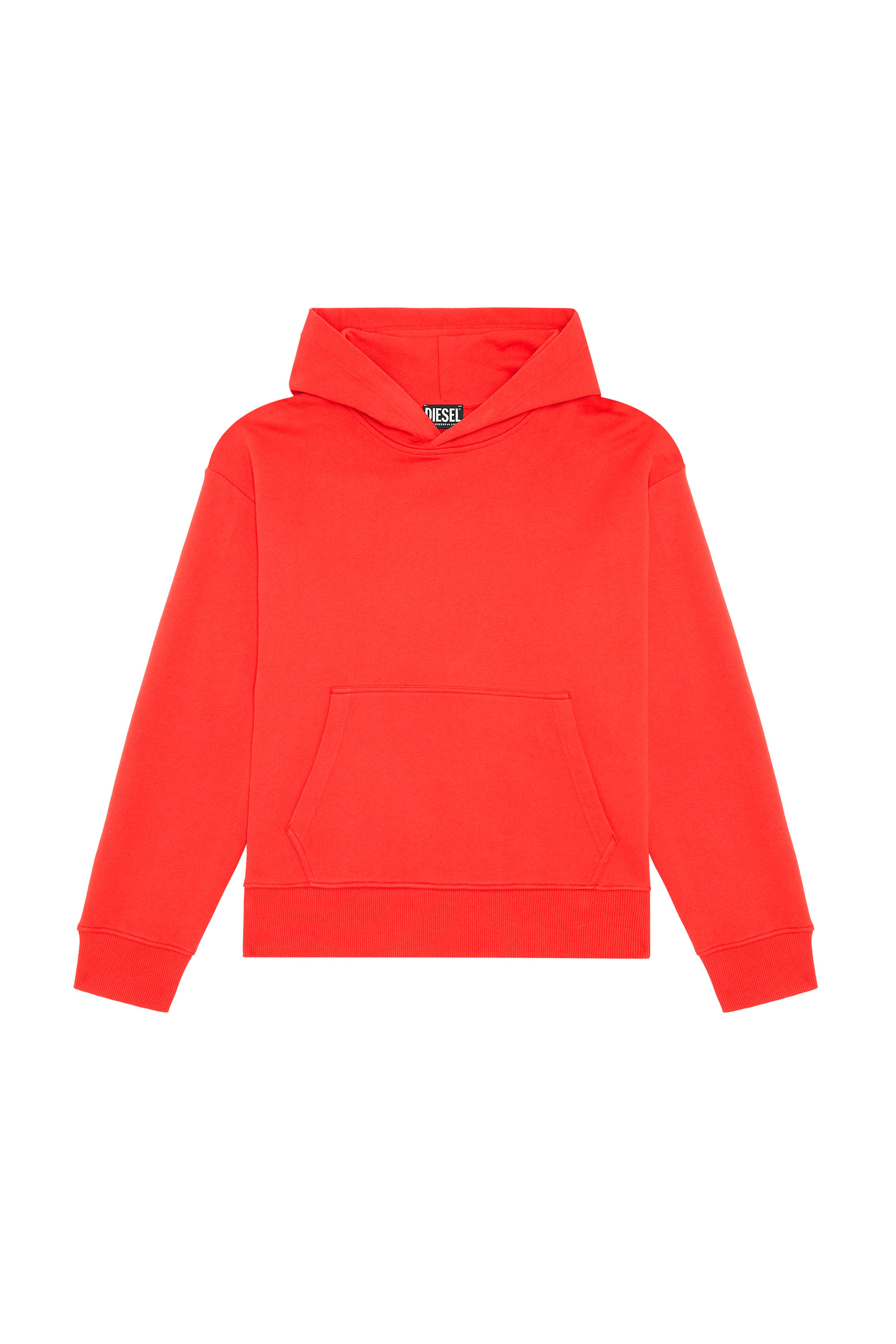 Diesel - S-MACS-HOOD-MEGOVAL, Man's Hoodie with back maxi D logo in Red - 2