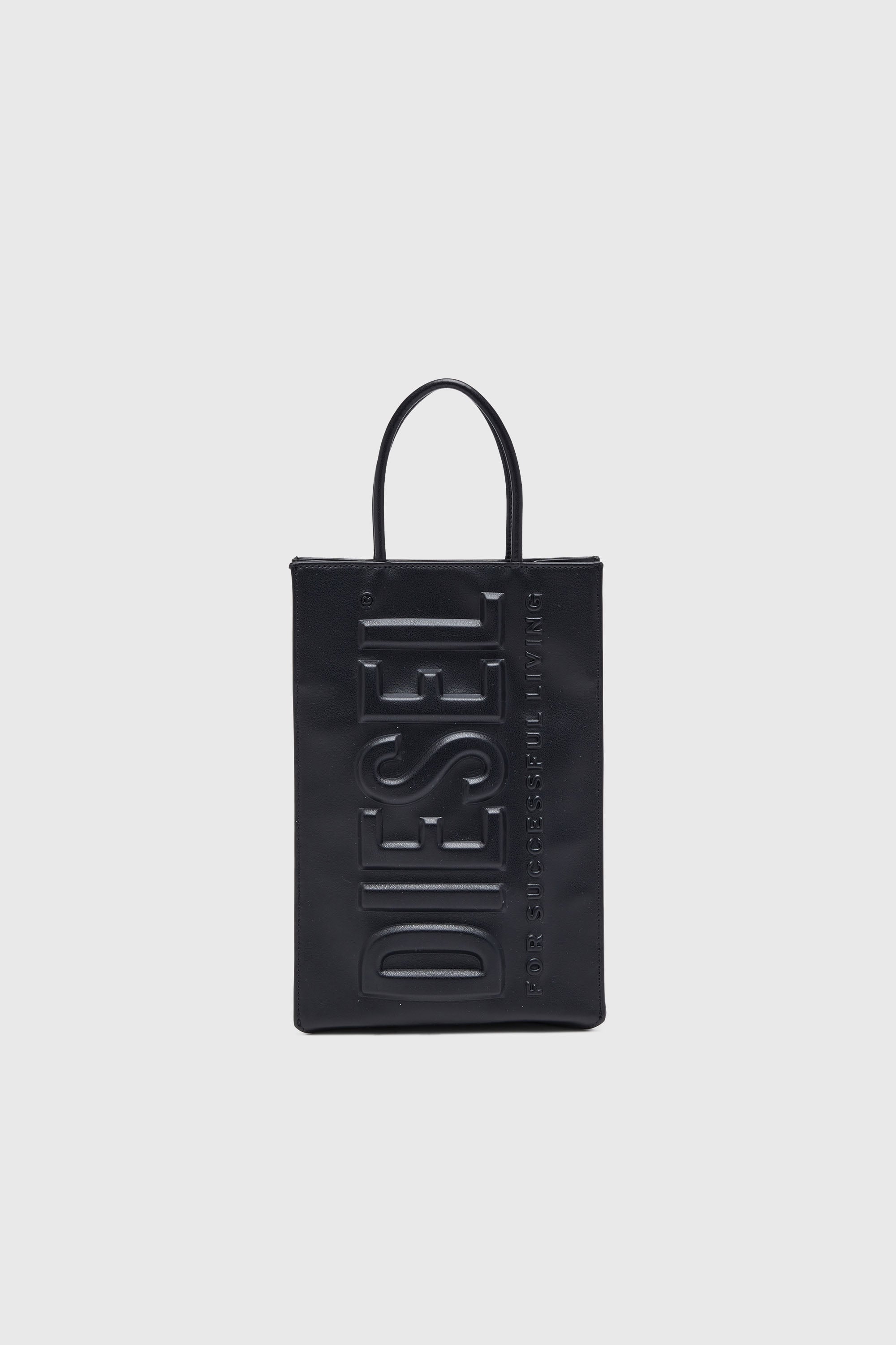 Diesel - DSL 3D SHOPPER M X, Man's Dsl 3D M-PU tote bag with embossed logo in Black - 2