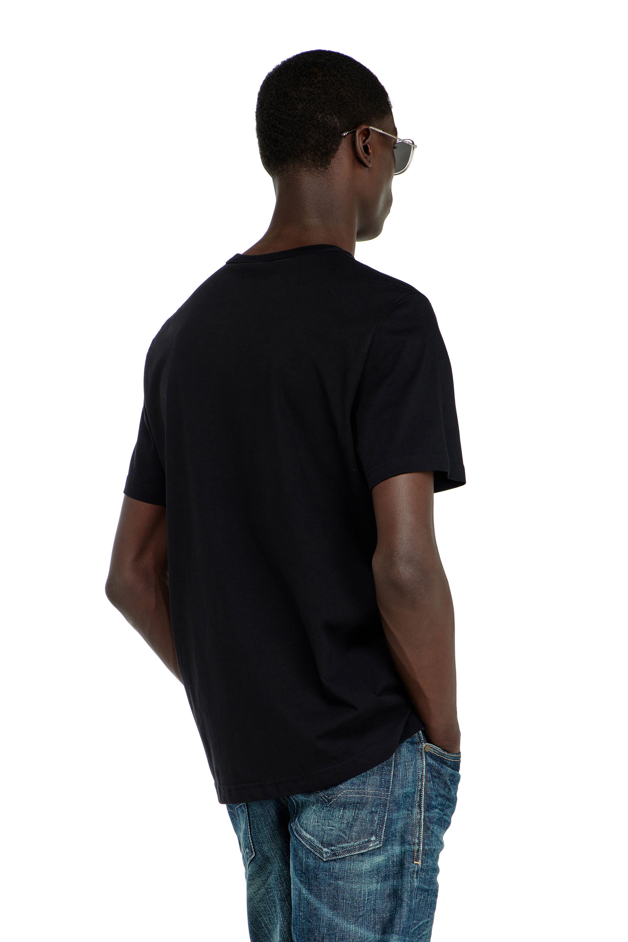 Diesel - T-ADJUST-OD, Camiseta con Oval D met&aacute;lico Hombre in Negro - 4