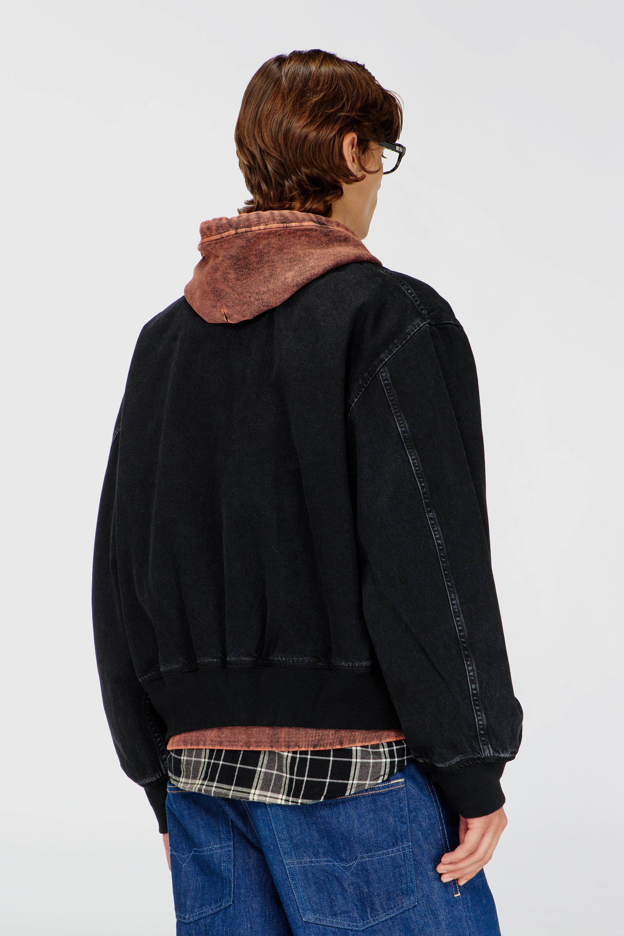 Women's Bomber jacket in denim | Black | Diesel {{Country}}