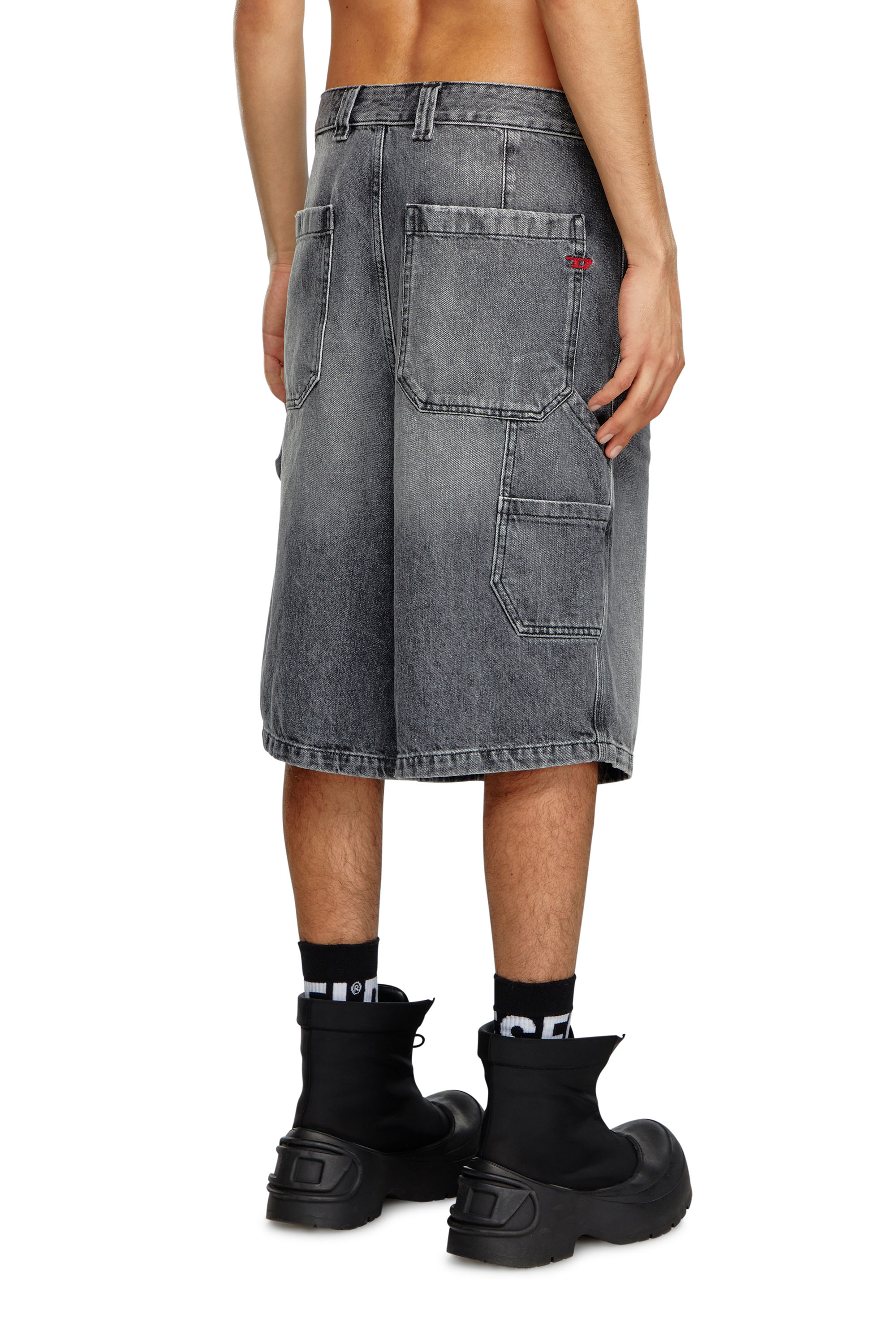 Diesel - D-LIVERY-SHORT, Short utility en denim de chanvre Homme in Noir - 3