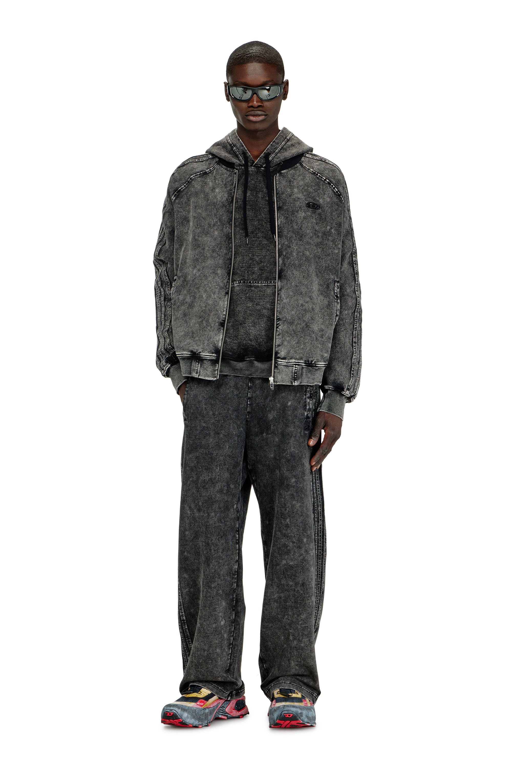 Diesel - S-ALT, Man's Zip-up sweatshirt with sleeve bands in null - 2