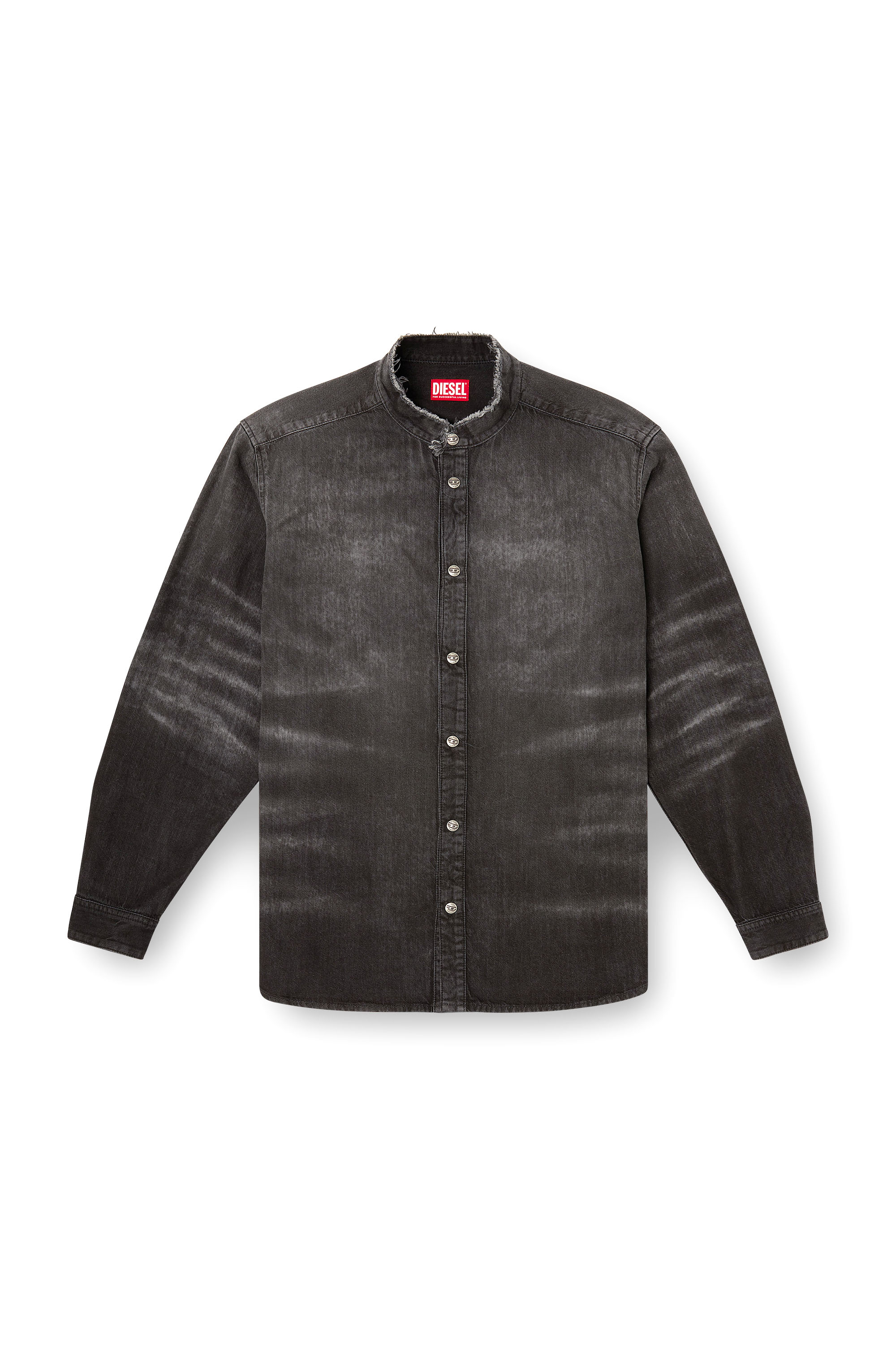 Diesel - D-SIMPLY-FSH, Chemise en denim nid d'abeille effet vieilli Homme in Gris - 3
