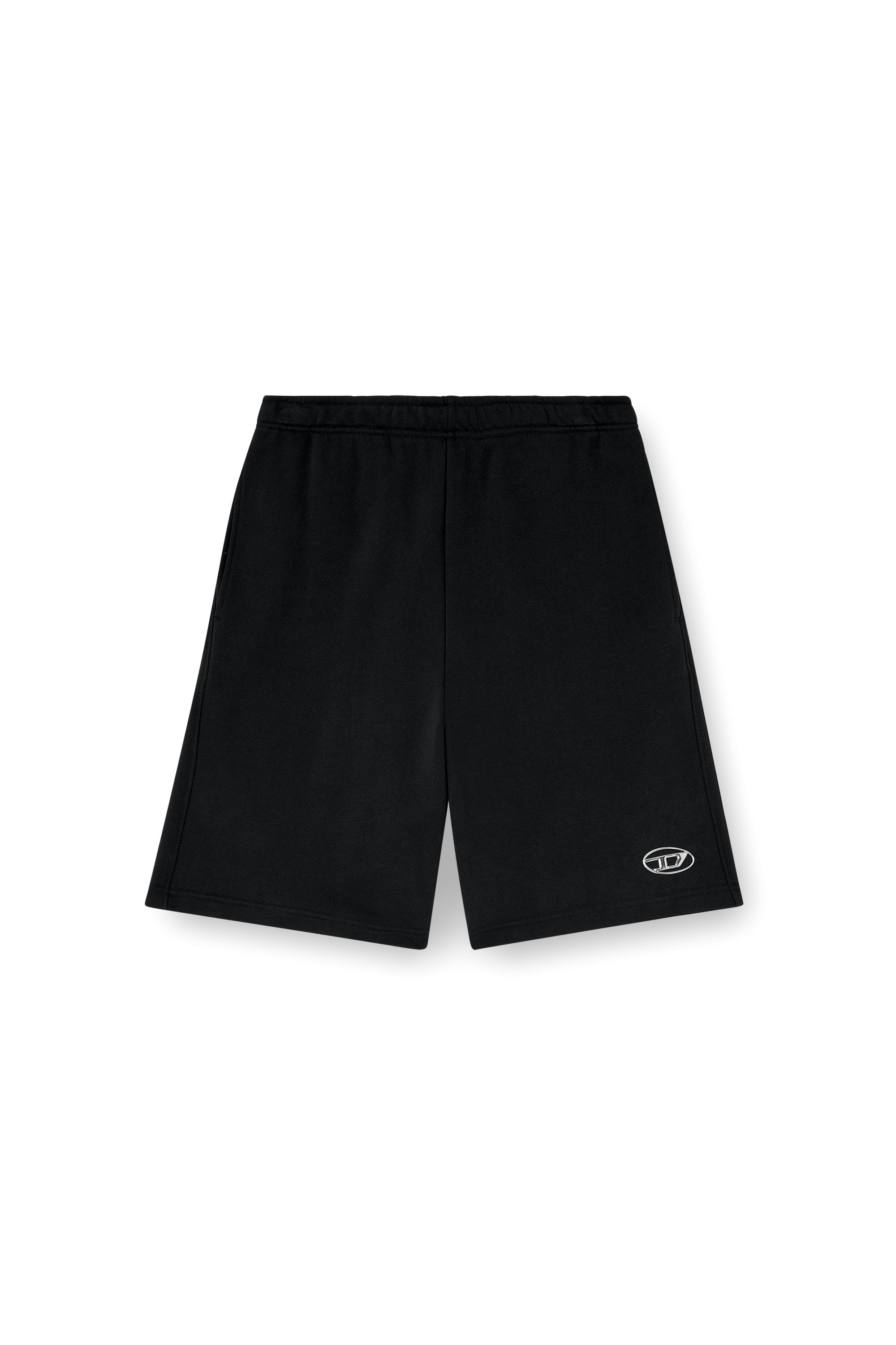 P-MARSHY-OD, Negro Diesel - P-MARSHY-OD, Pantalones cortos deportivos con logotipo Oval D plateado Hombre in Negro - 2