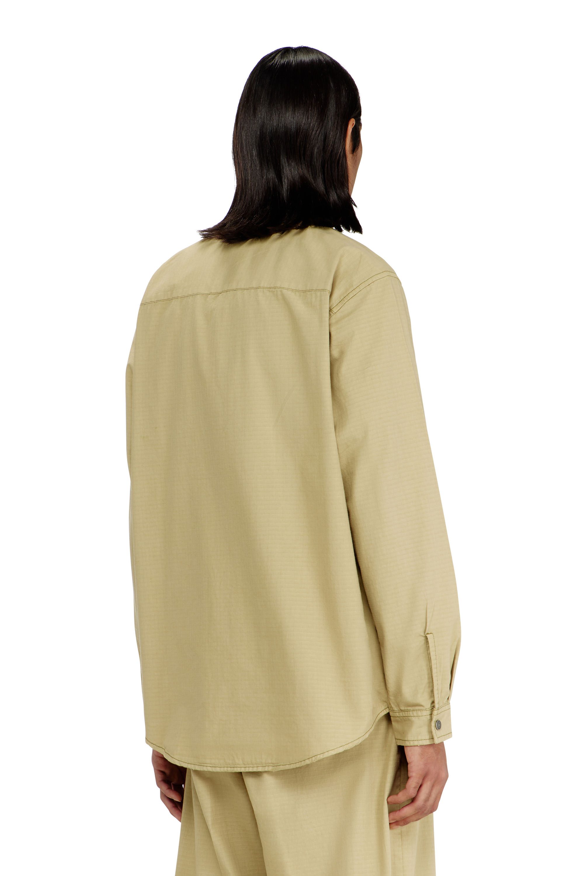 Diesel - S-ALIAS-ZIP, Male's Ripstop shirt with zip closure in null - 4