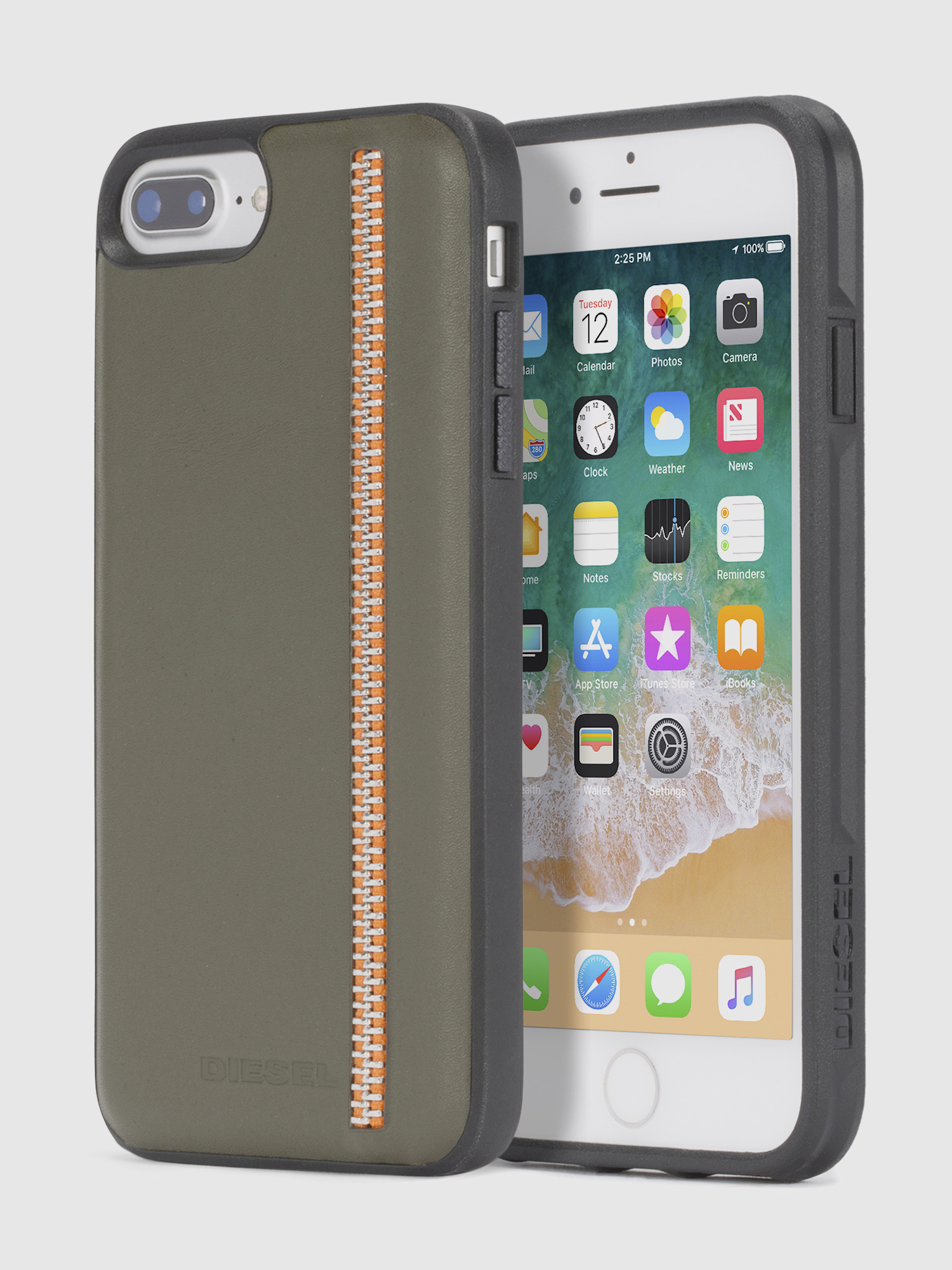 ZIP OLIVE LEATHER IPHONE 8 PLUS/7 PLUS/6s PLUS/6 PLUS CASE