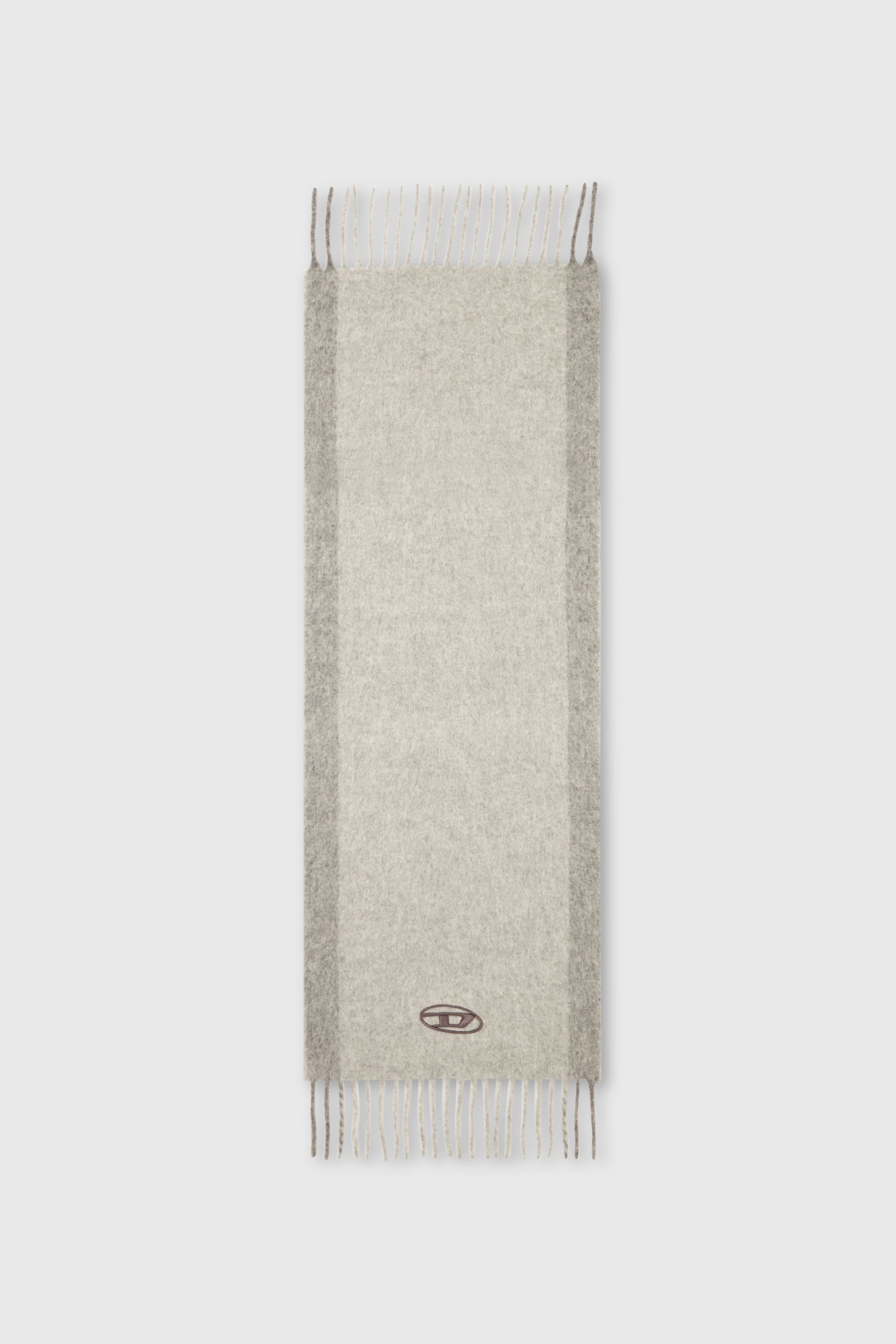 Diesel - S-OLID, &Eacute;charpe en m&eacute;lange de laine avec rayures contrast&eacute;es Homme in Gris - 2