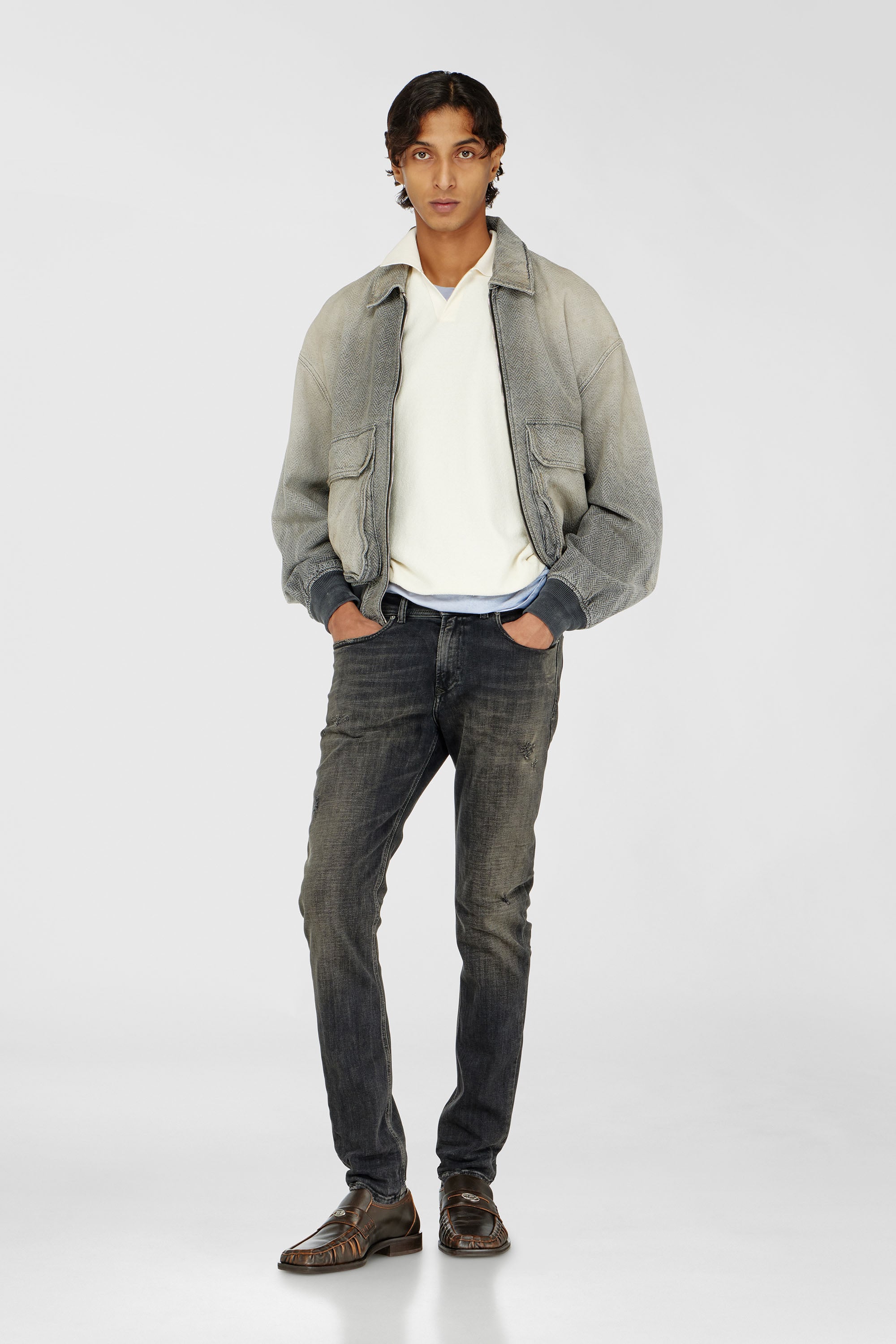 Diesel - Male's Skinny Jeans 1979 Sleenker 09P77, Black/Dark Grey - 1