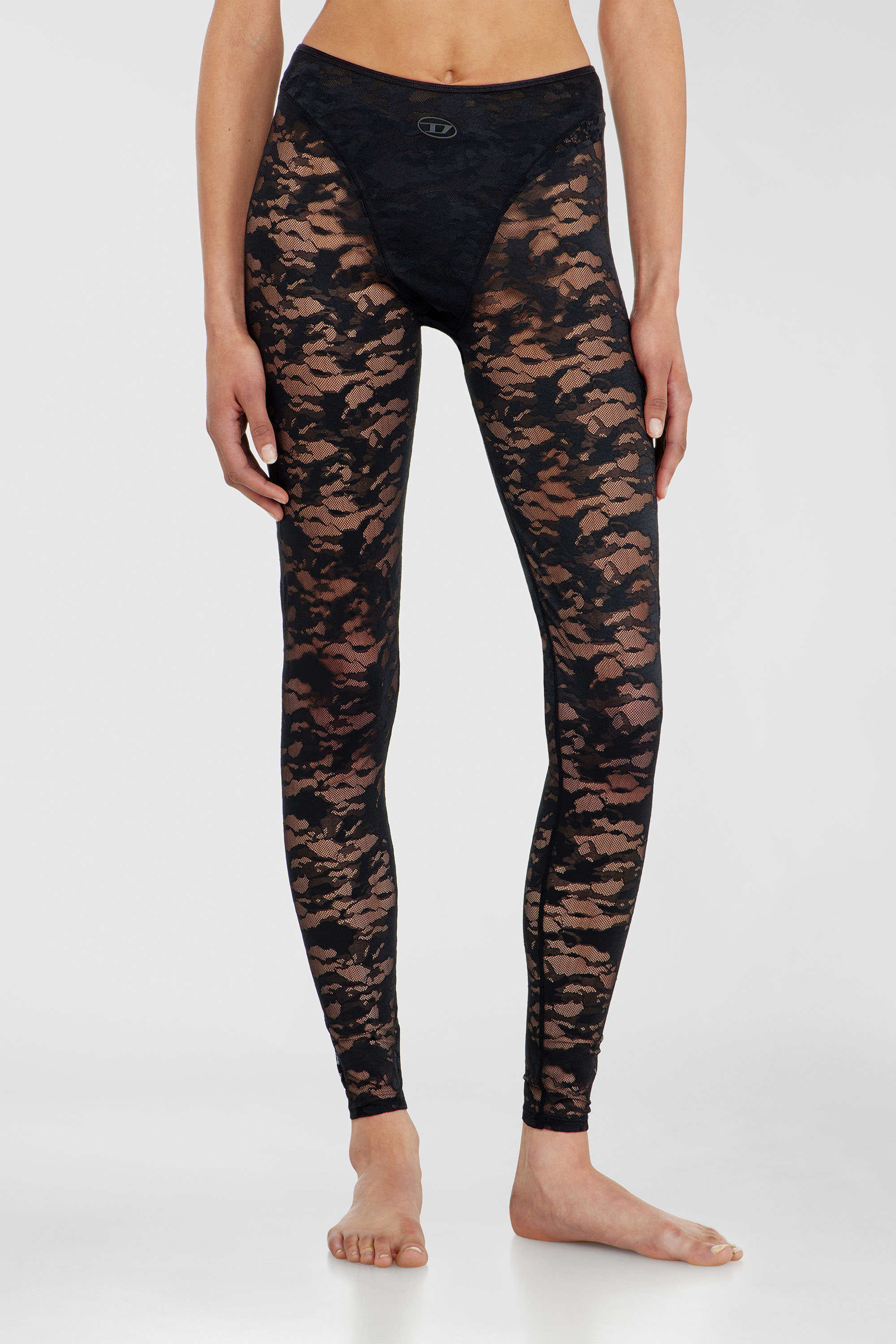 Leggings in nylon camouflage lace