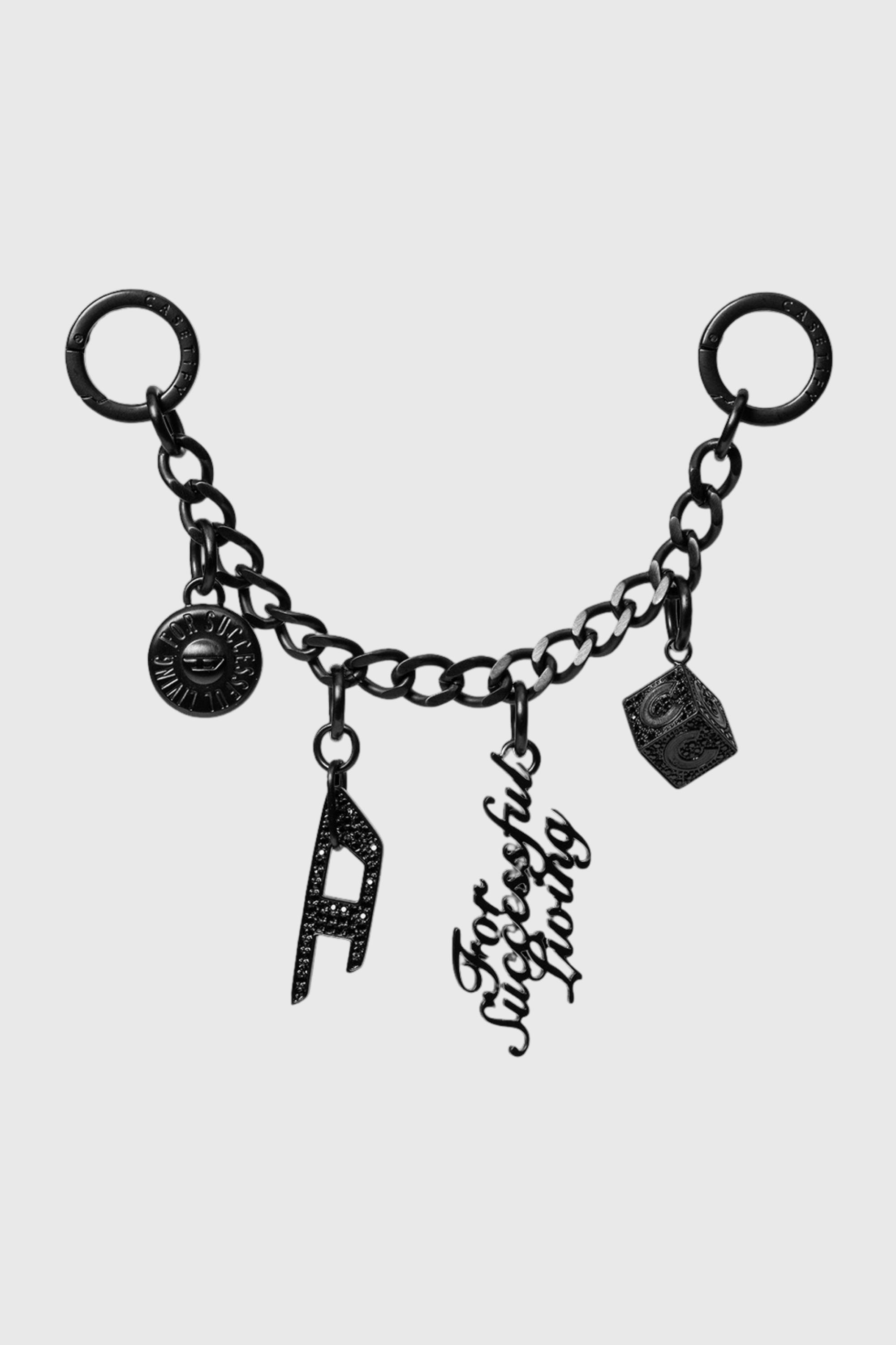Diesel - 60374 CASETIFY  CHARMS CHAIN, Unisex's Charm Thin Silver in Black - 1