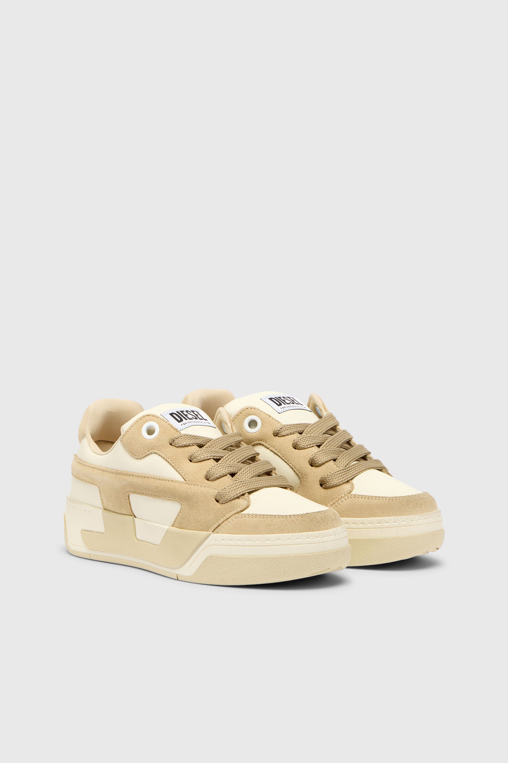 Diesel - S-D-OLLIE LOW W, D-Ollie-Zapatillas distressed en cuero y ante Mujer in Beige - 2