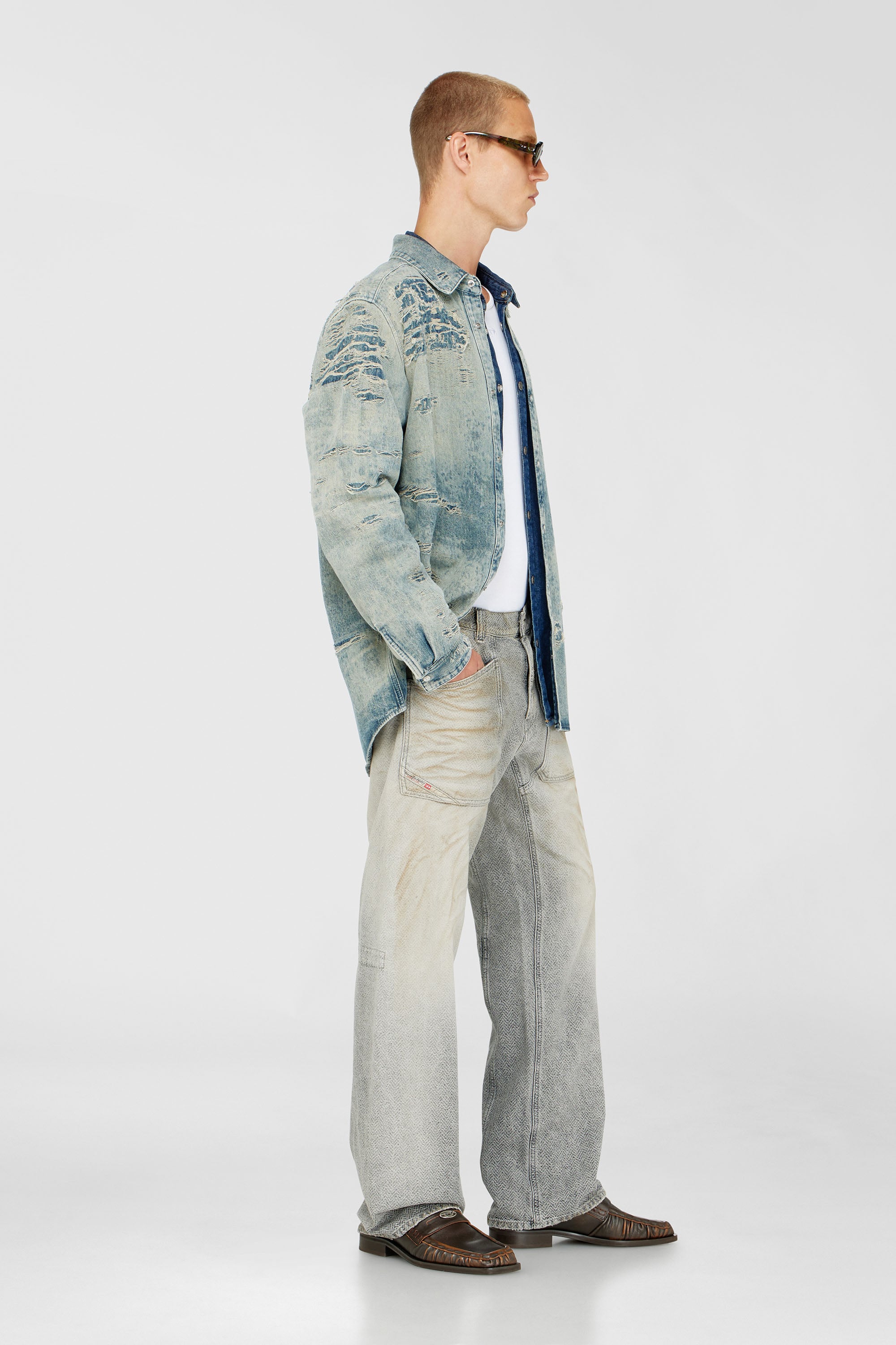 Diesel - Relaxed Jeans D-Zeta 09Q11 Homme, Gris - Image 3
