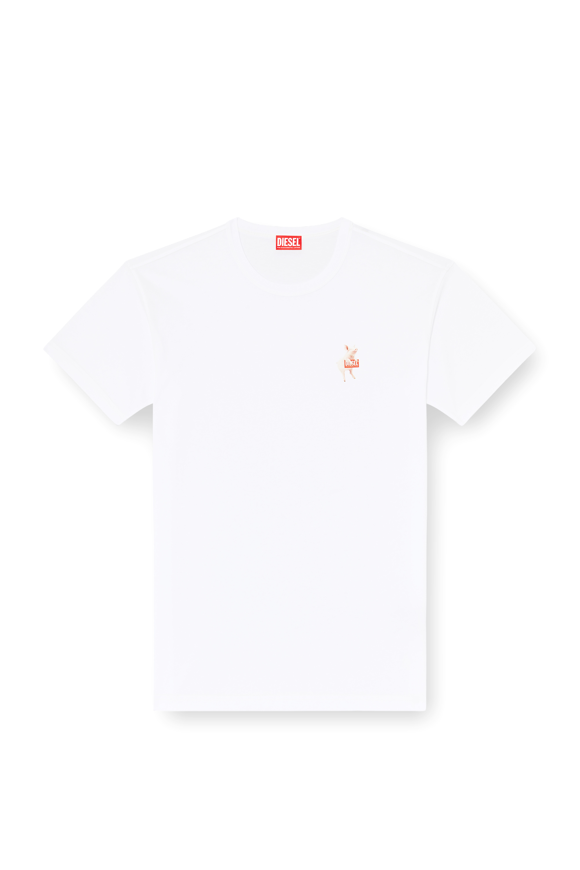 Diesel - T-NORM-V4, T-shirt avec imprim&eacute; cochon et logo Homme in Blanc - 3
