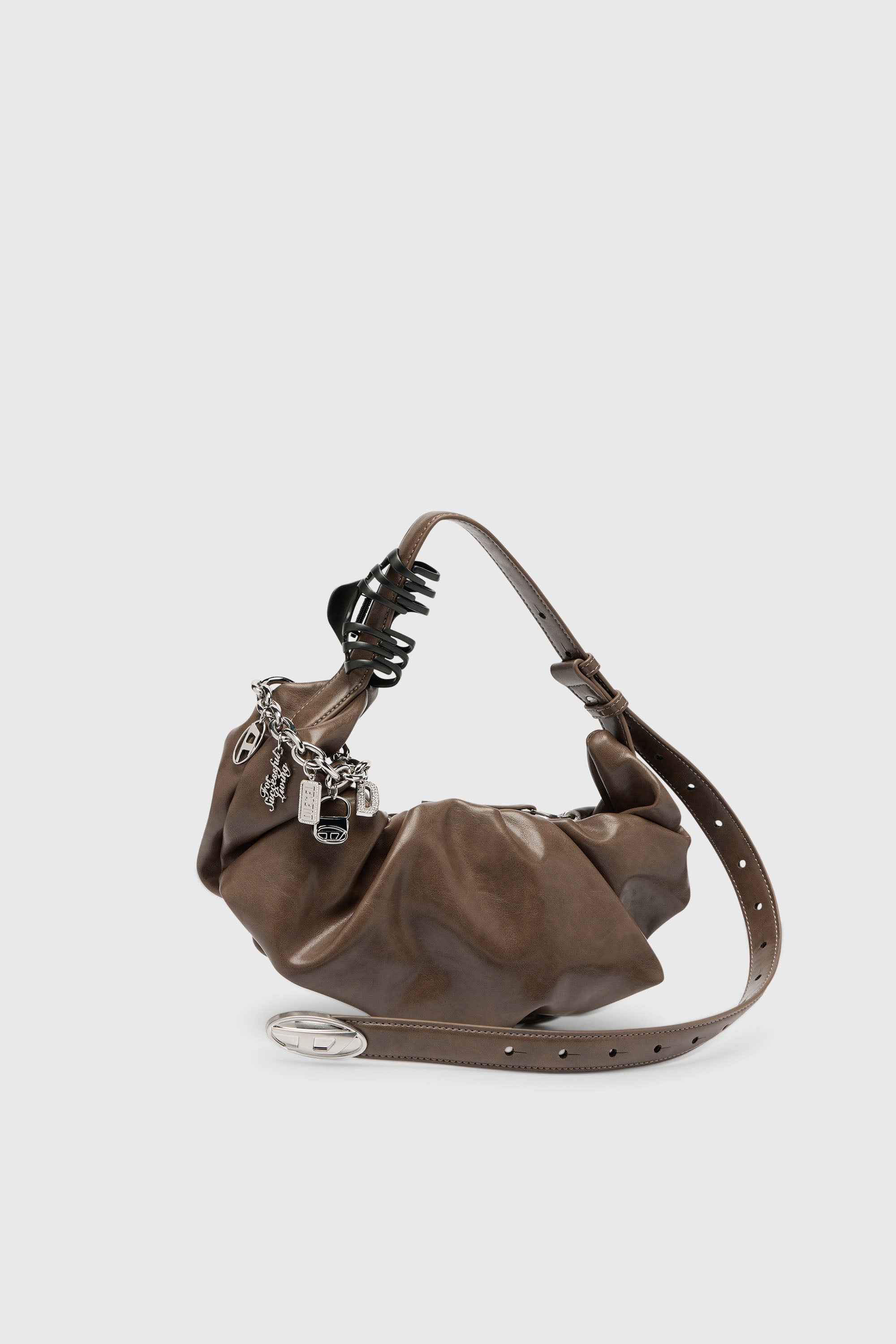 Diesel - GRAB-D HOBO S, Grab-D-Bolso hobo peque&ntilde;o arrugado Mujer in Marr&oacute;n - 2