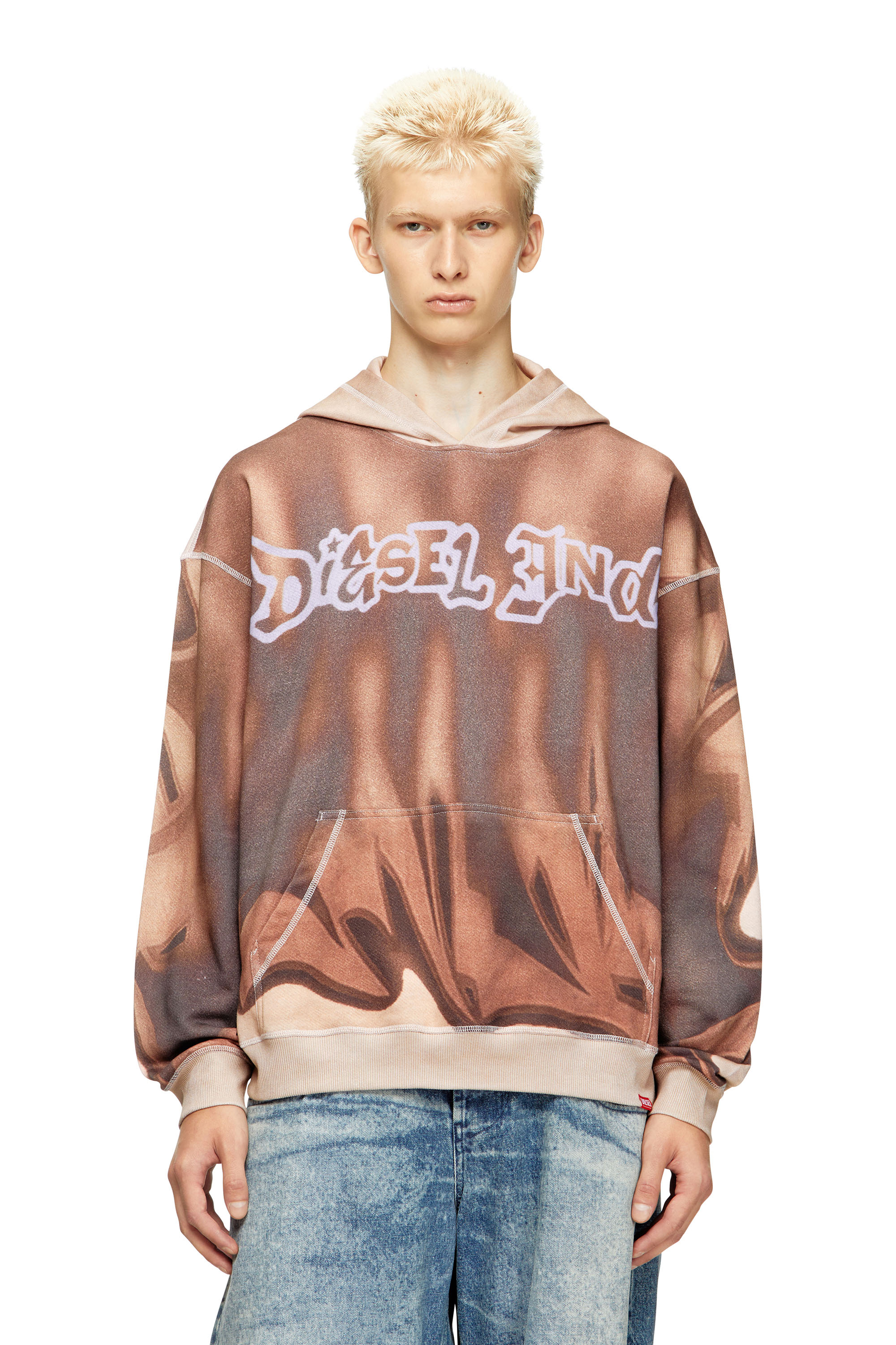 Diesel - S-BOXT-HOOD-SHOW, Male's Hoodie with graffiti print in null - 1