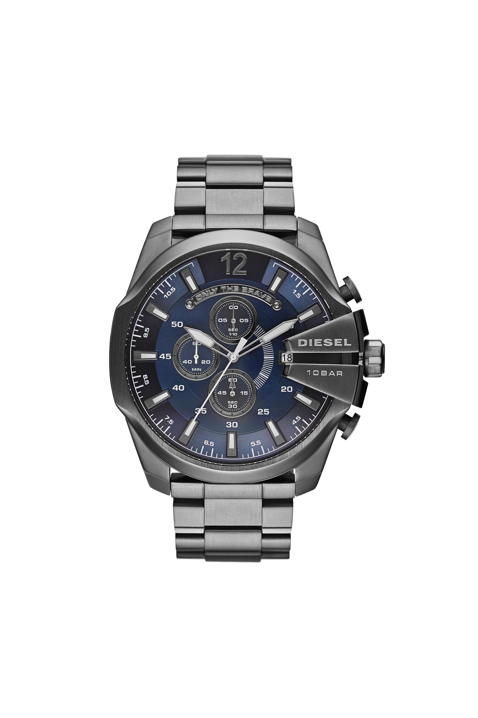 Diesel - DZ4329 MEGA CHIEF, Man's Mega Chief watch  with gunmetal plating in Silver - 1