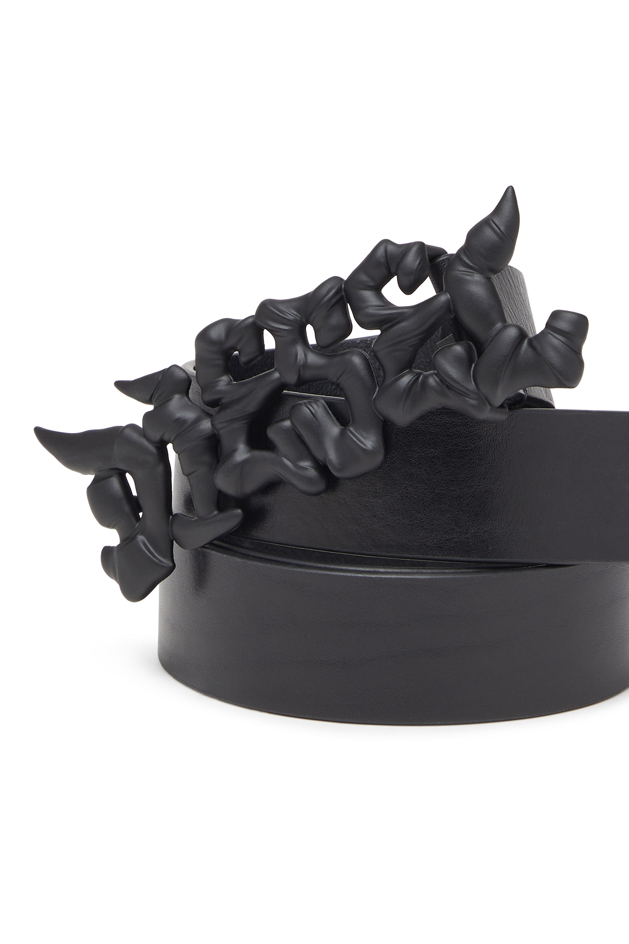 Diesel - B-GRAFFITI, Cinturón de 3,5 cm de cuero terminado con hebilla de grafiti Unisex in Negro - 3