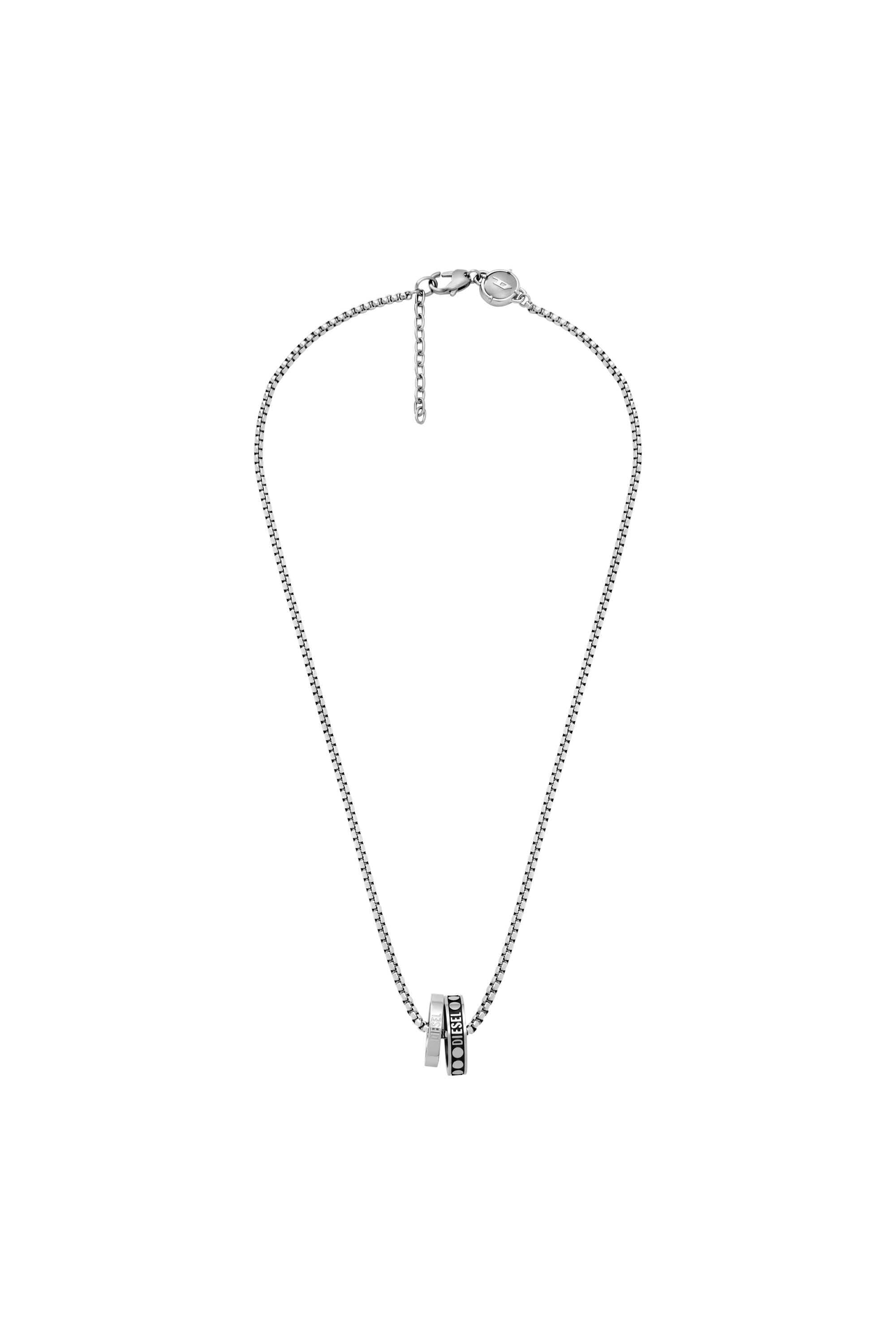 DX1168 Man: Stainless Steel Double Pendant Necklace | Diesel