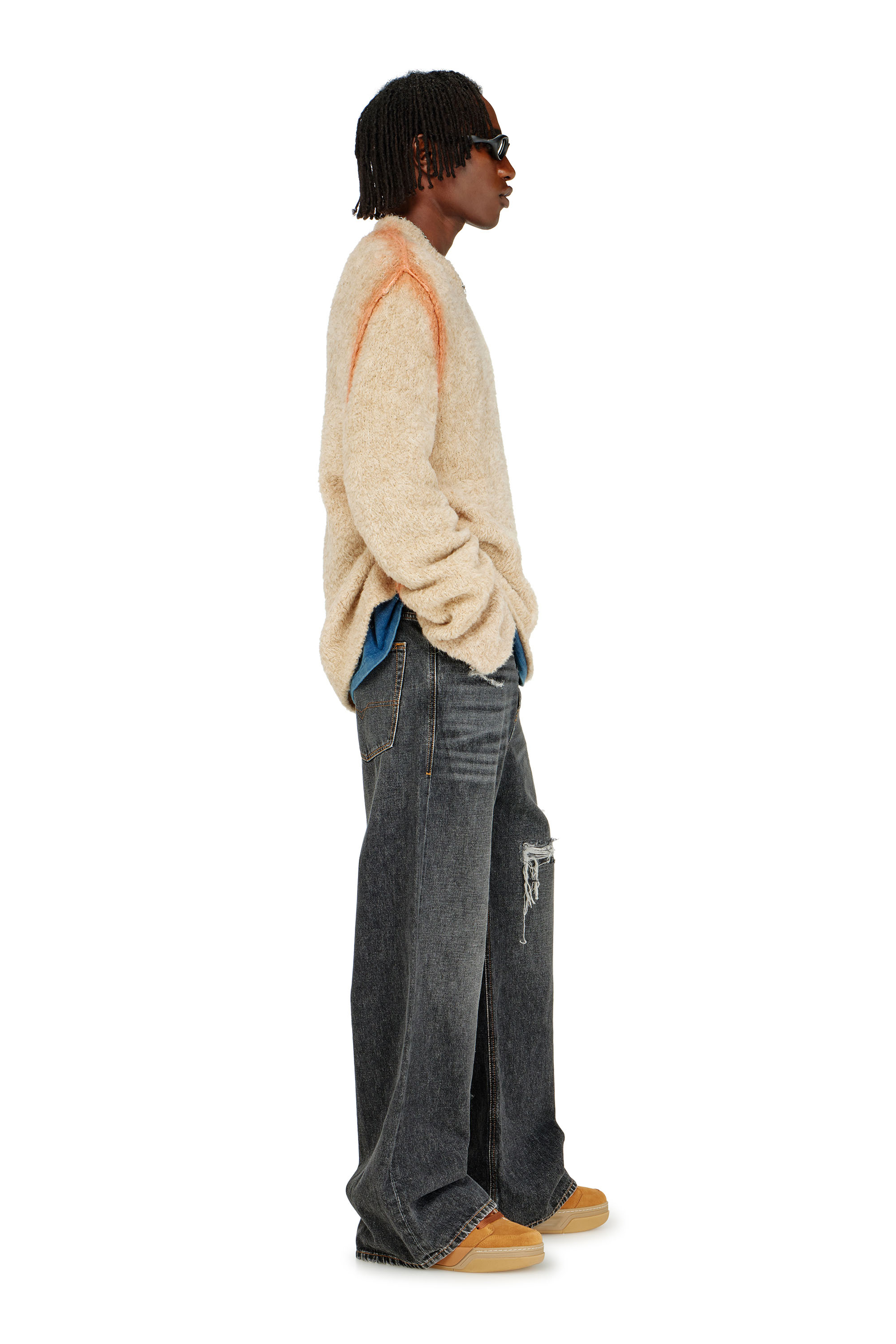 Diesel - Relaxed Jeans D-Rise 007DN Hombre, Negro/Gris oscuro - 2