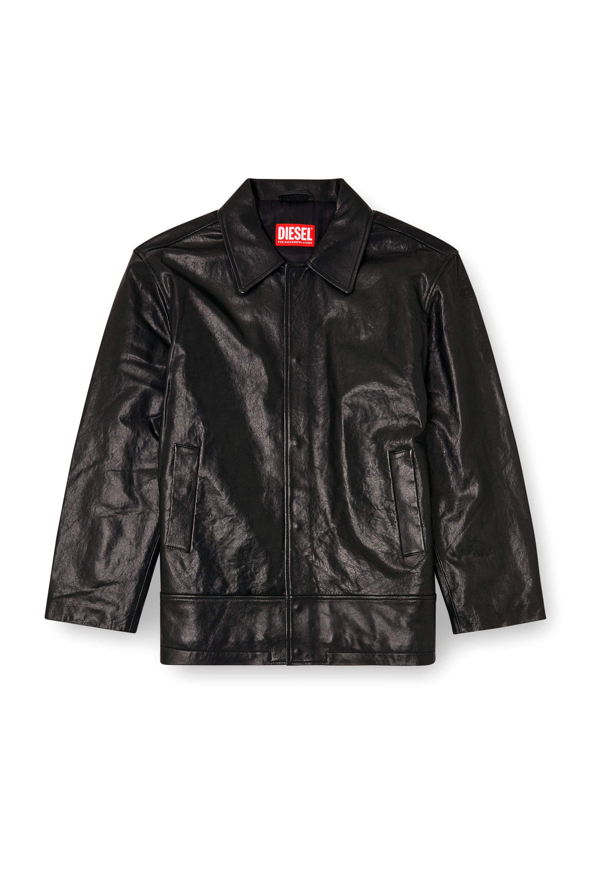 Diesel - L-JESS, Male's Padded leather jacket in Black - 3