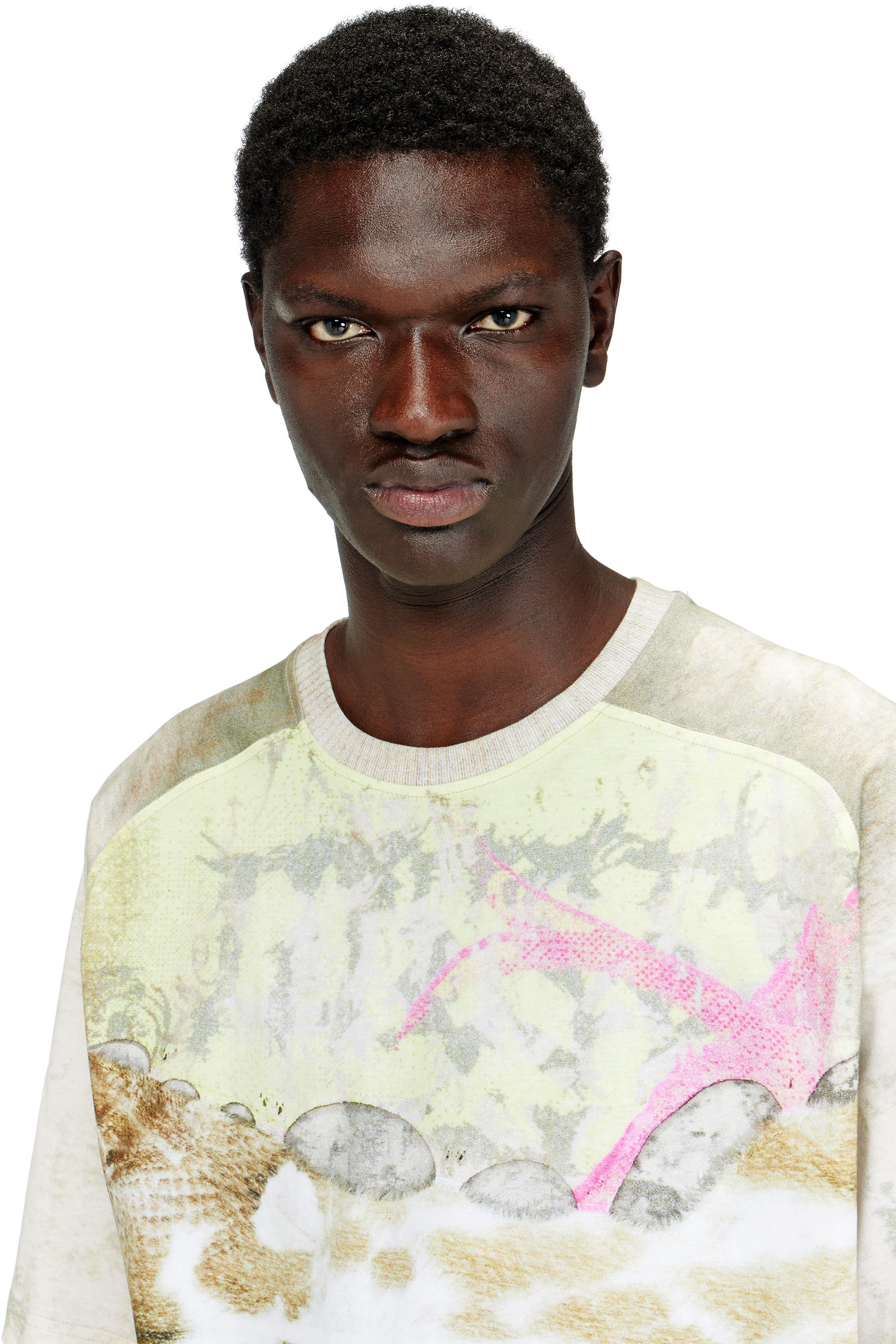 Diesel - T-CLINT, Male's T-shirt with animal print in Grey - 4