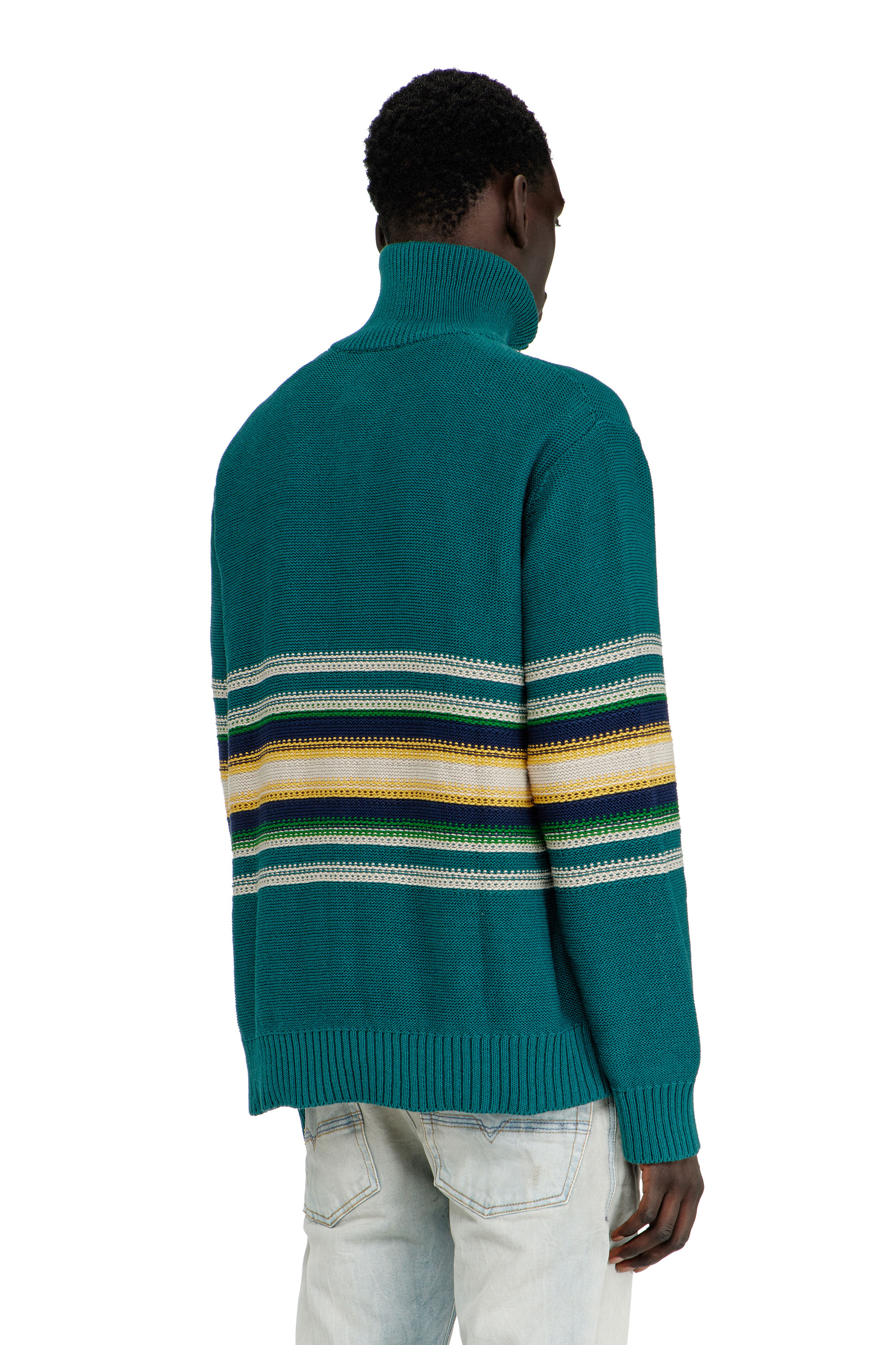 Diesel - K-TIMEO, Male's Cotton jumper with turtle neck in Green - 3