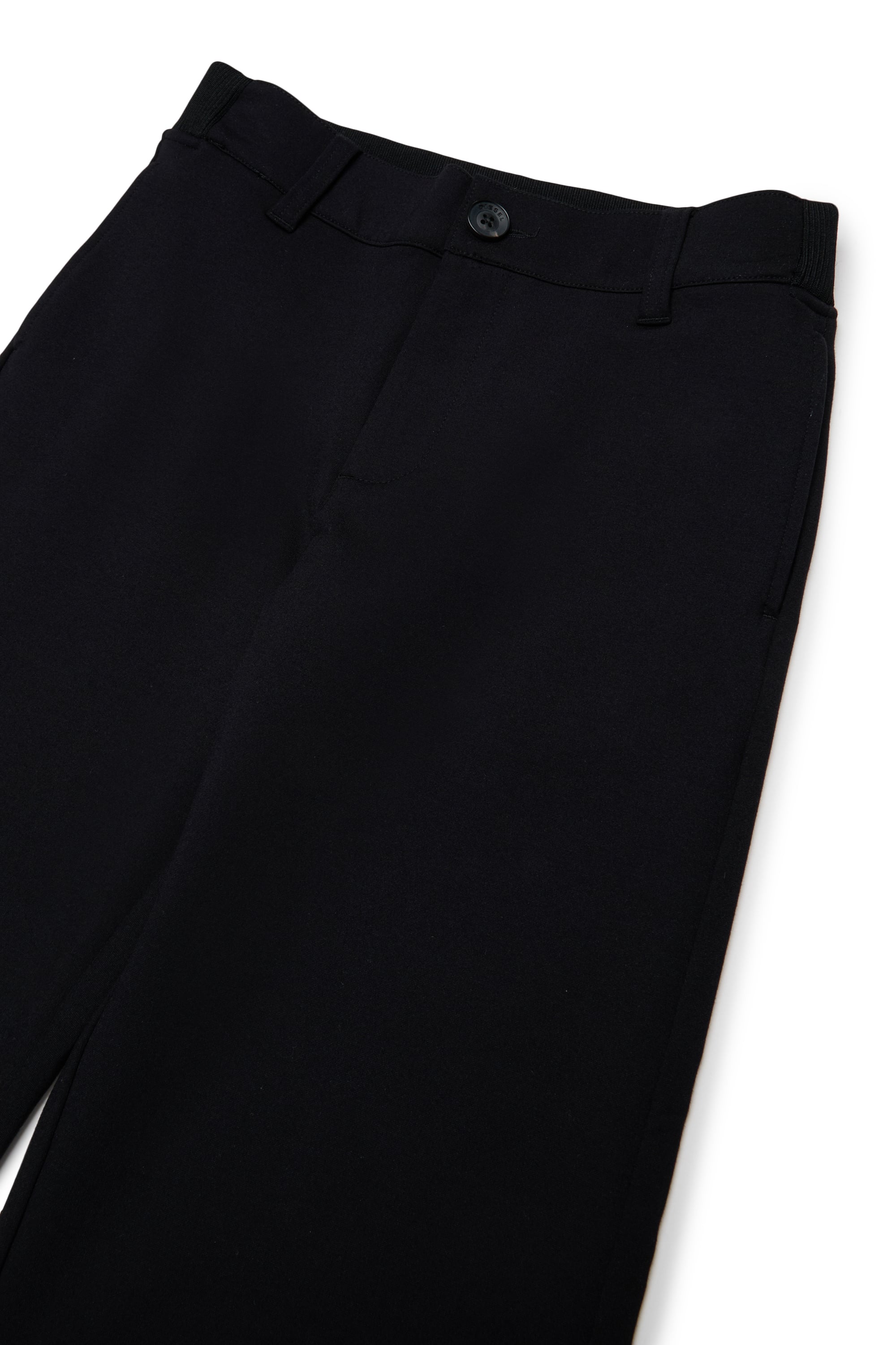Diesel - PREBBY, Man's Wide-leg pants in compact stretch fabric in Black - 3