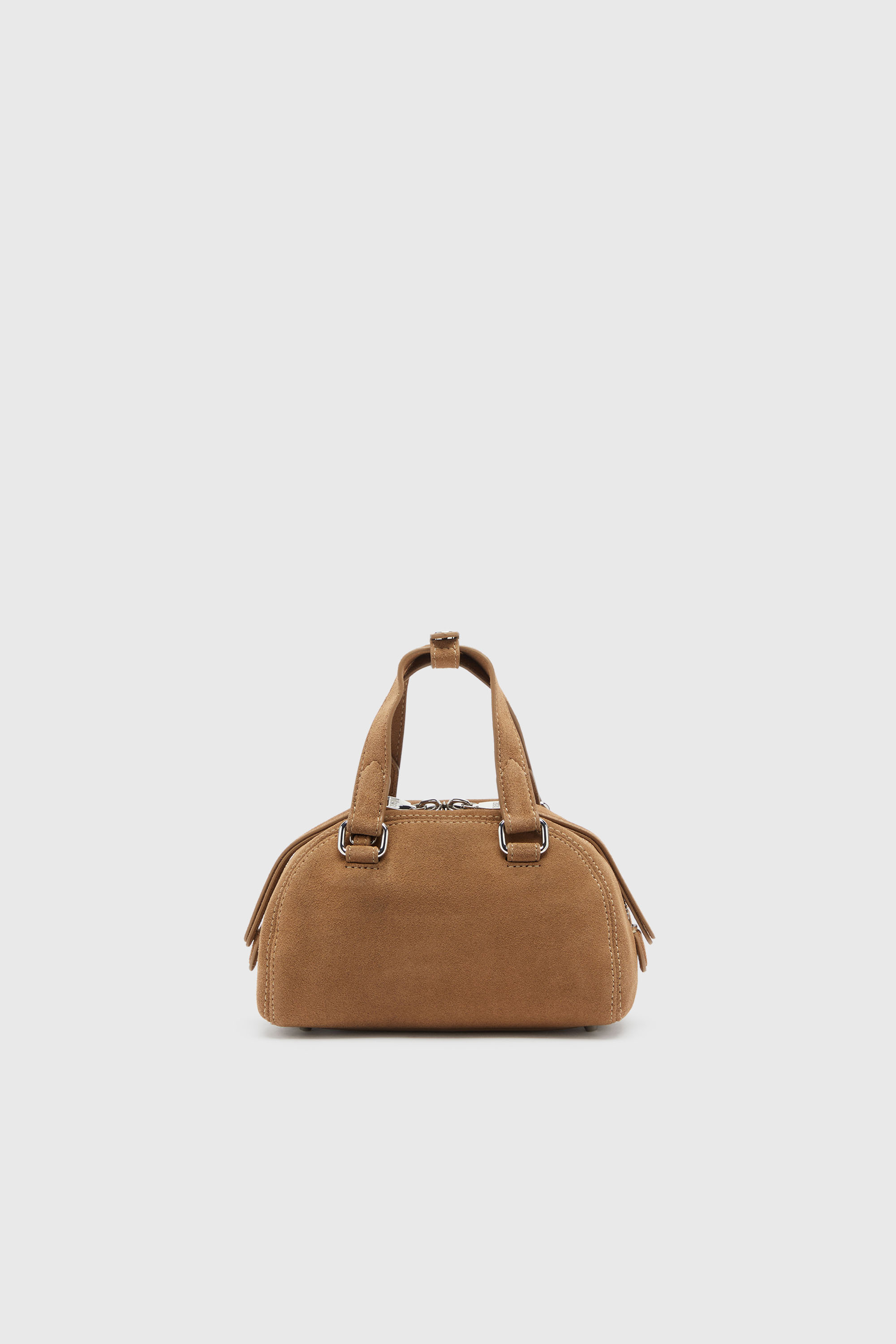 Women's 1DR Dome-Suede small bowling bag | Beige | Diesel {{Country}}