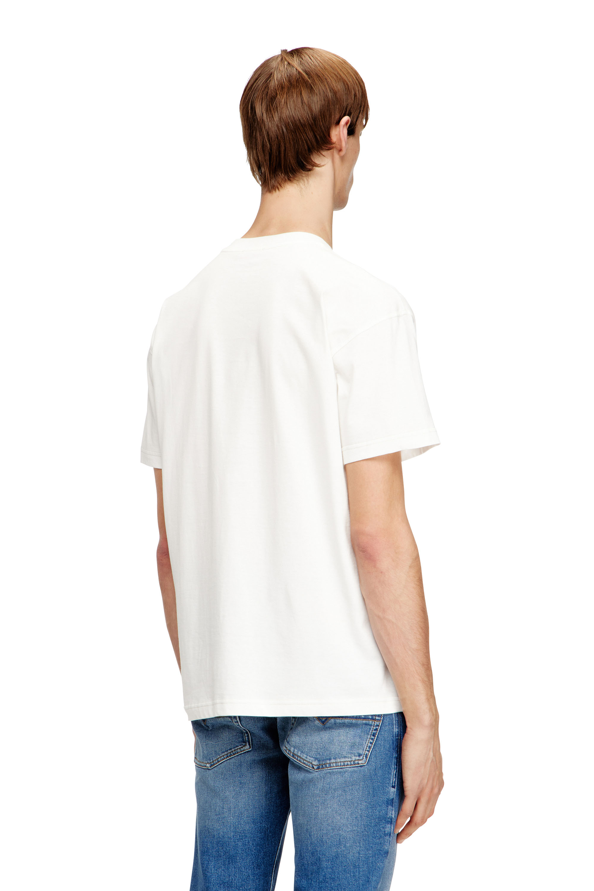 Diesel - T-NORM-V16, Man's Regular cotton T-shirt with Diesel embroidery in White - 4
