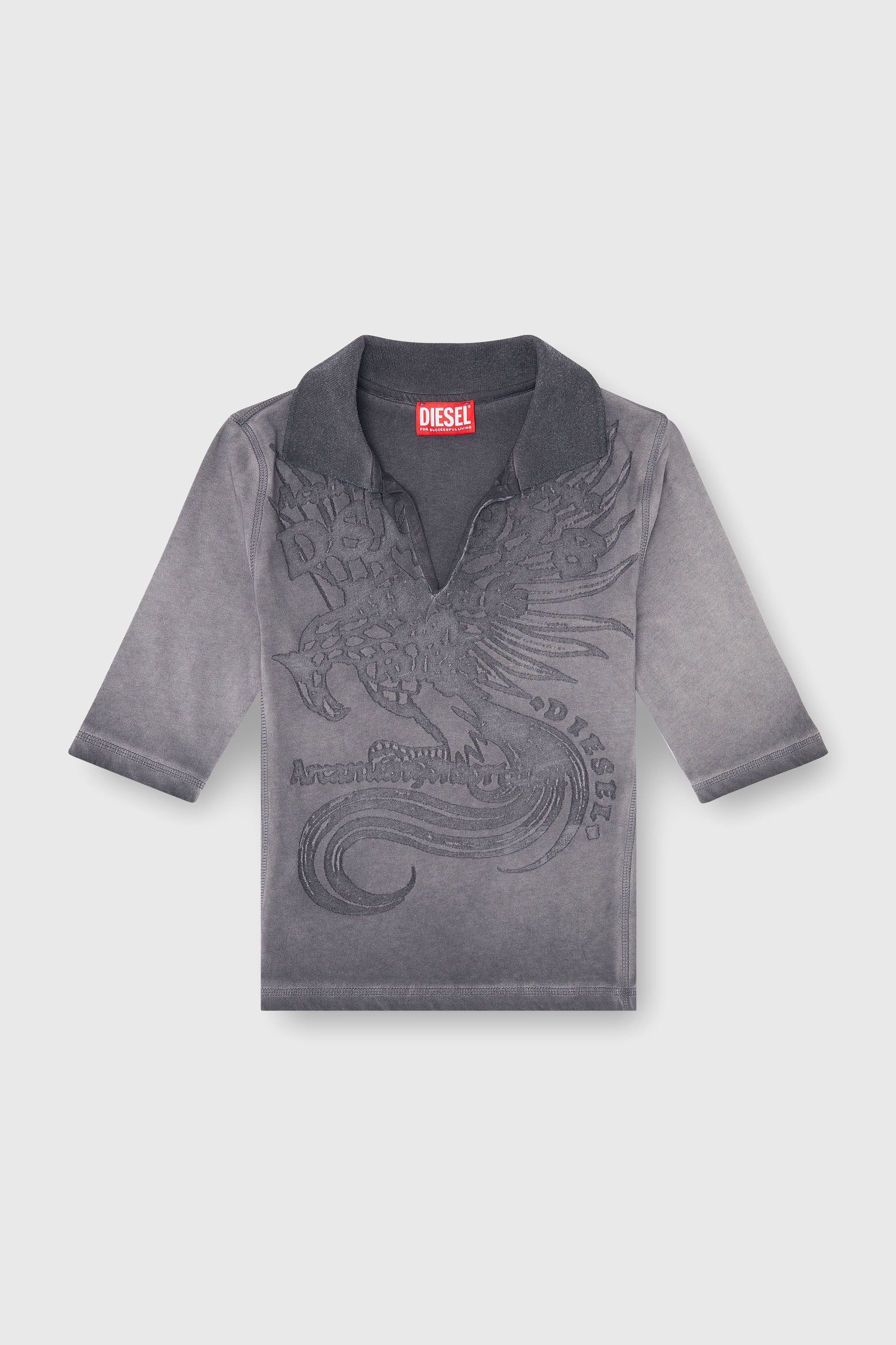 Diesel - T-BEA, Female's Slim polo with d&eacute;vor&eacute; print in Grey - 2
