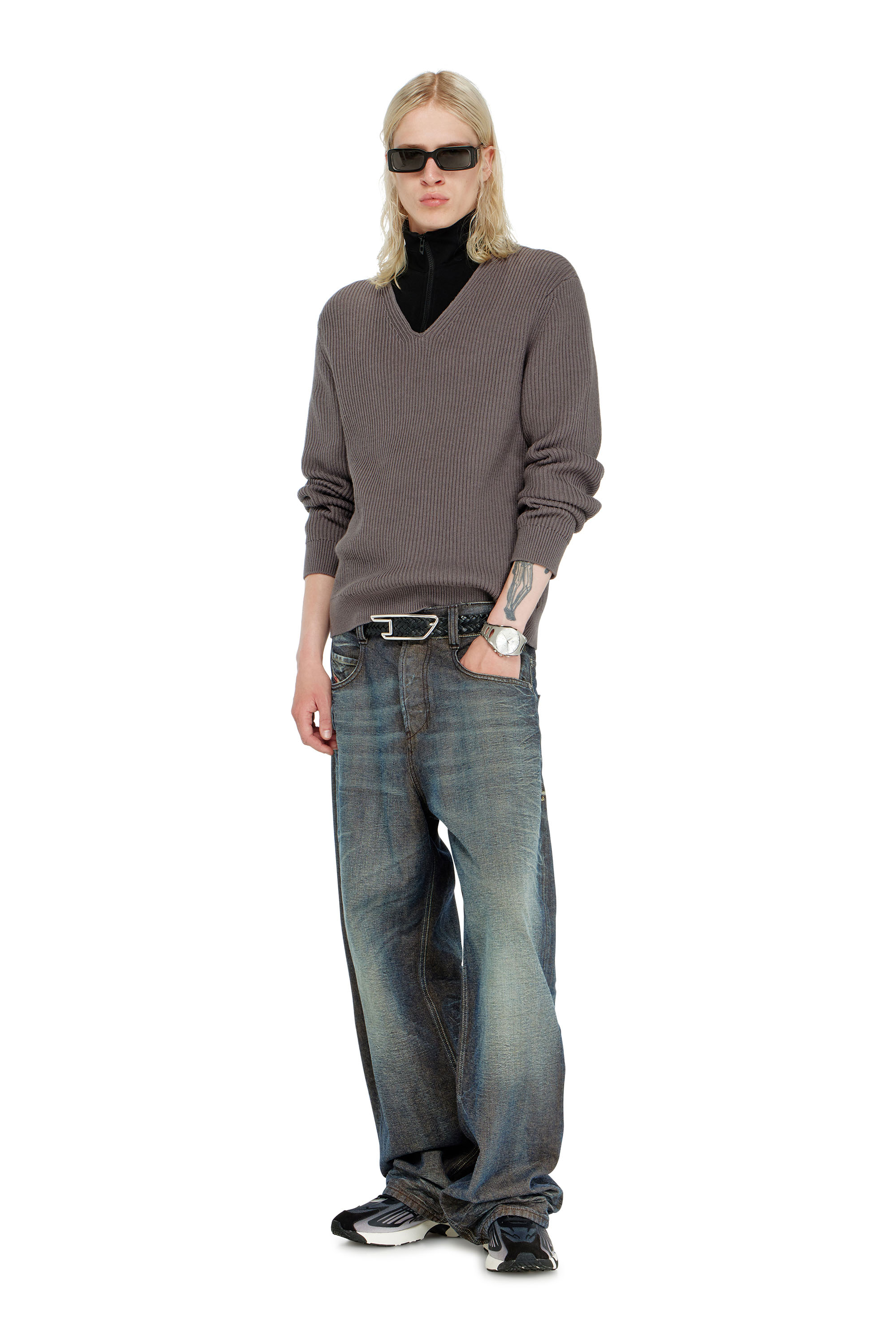 Diesel - K-MAMU, Jersey con media cremallera y cuello superpuesto Hombre in ToBeDefined - 2