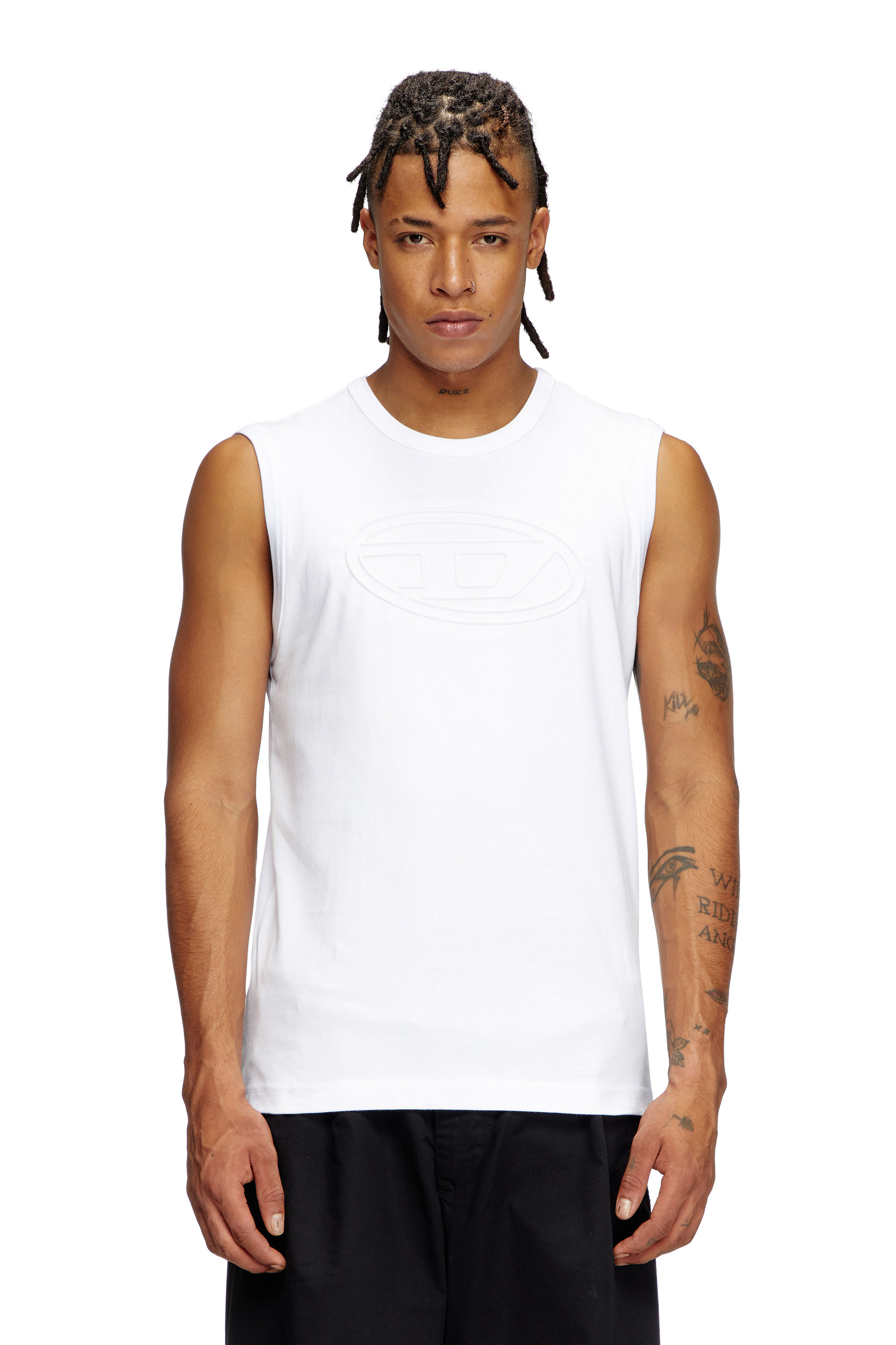 DIESEL｜SLEEVELESS (T-BISCO BIGOVAL TOP (A16698 0NJBM 9X White Sleeveless T-shirt T-BISCO-BIGOVAL Diesel - Vitkac AS