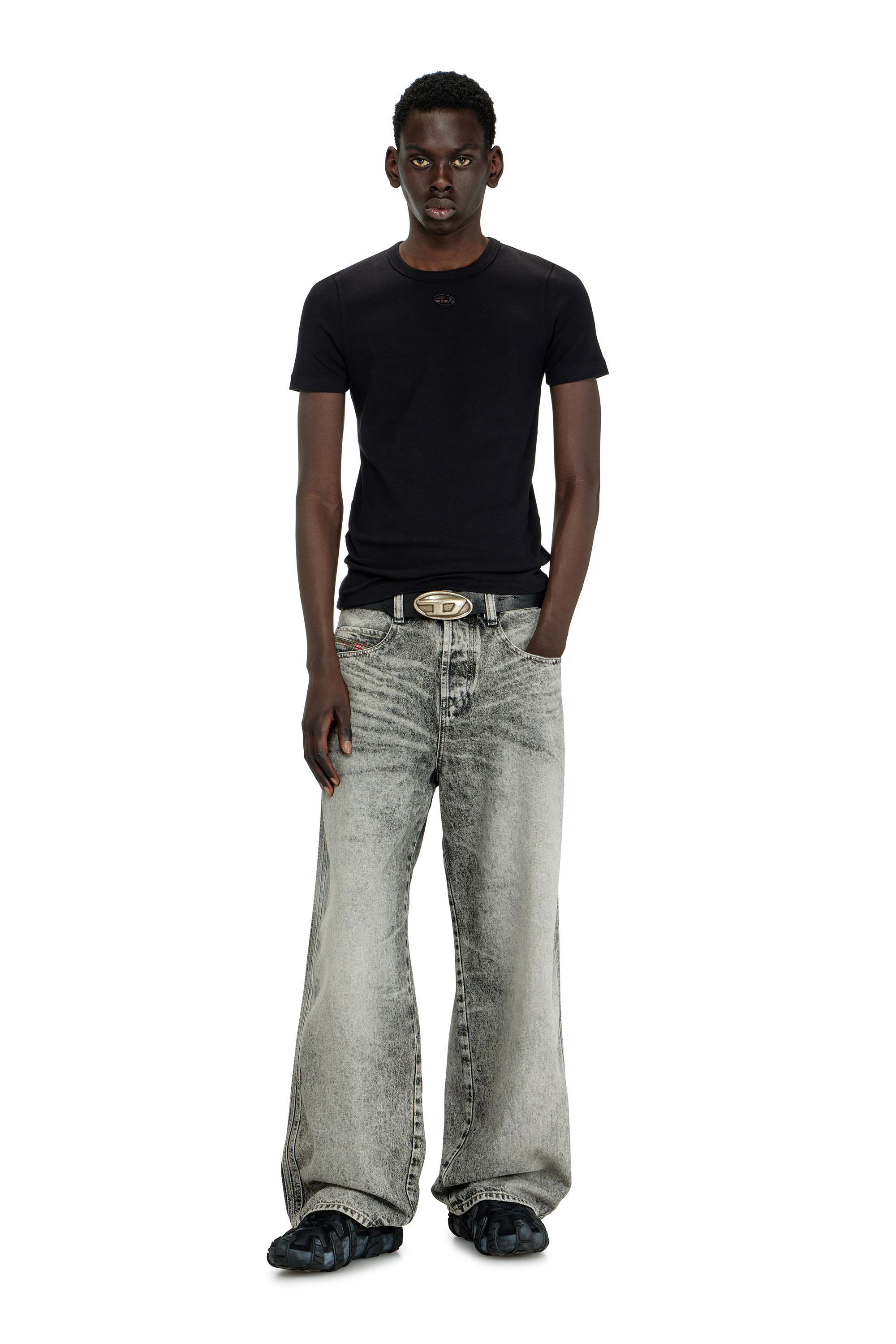 Diesel - T-RIBBER-DCO, Male's Slim short-sleeve top with laser cut Oval D in null - 2