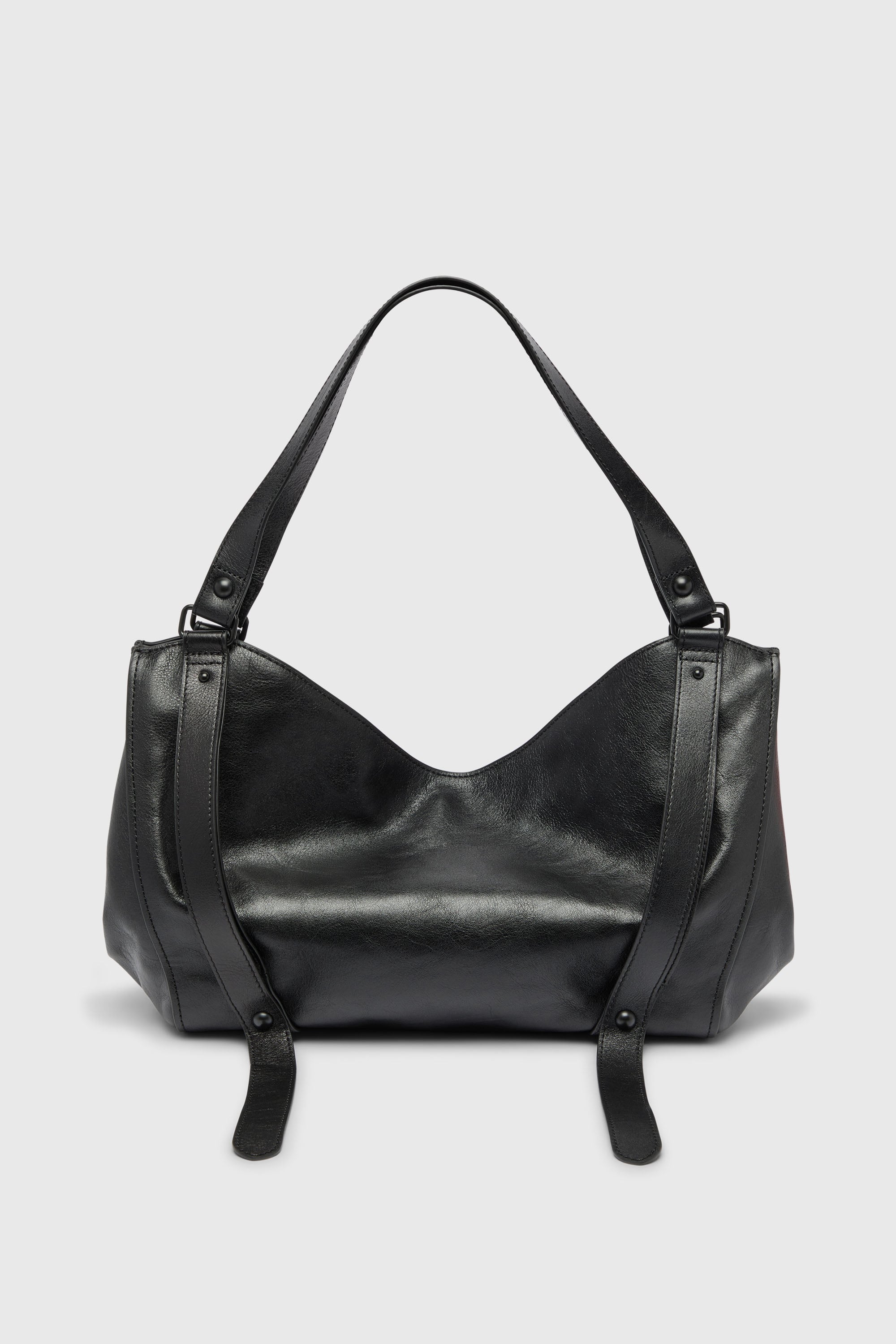 Diesel - D-ONE TOPHANDLE M, Unisex's D-One- Medium top-handle bag in leather in Black - 2