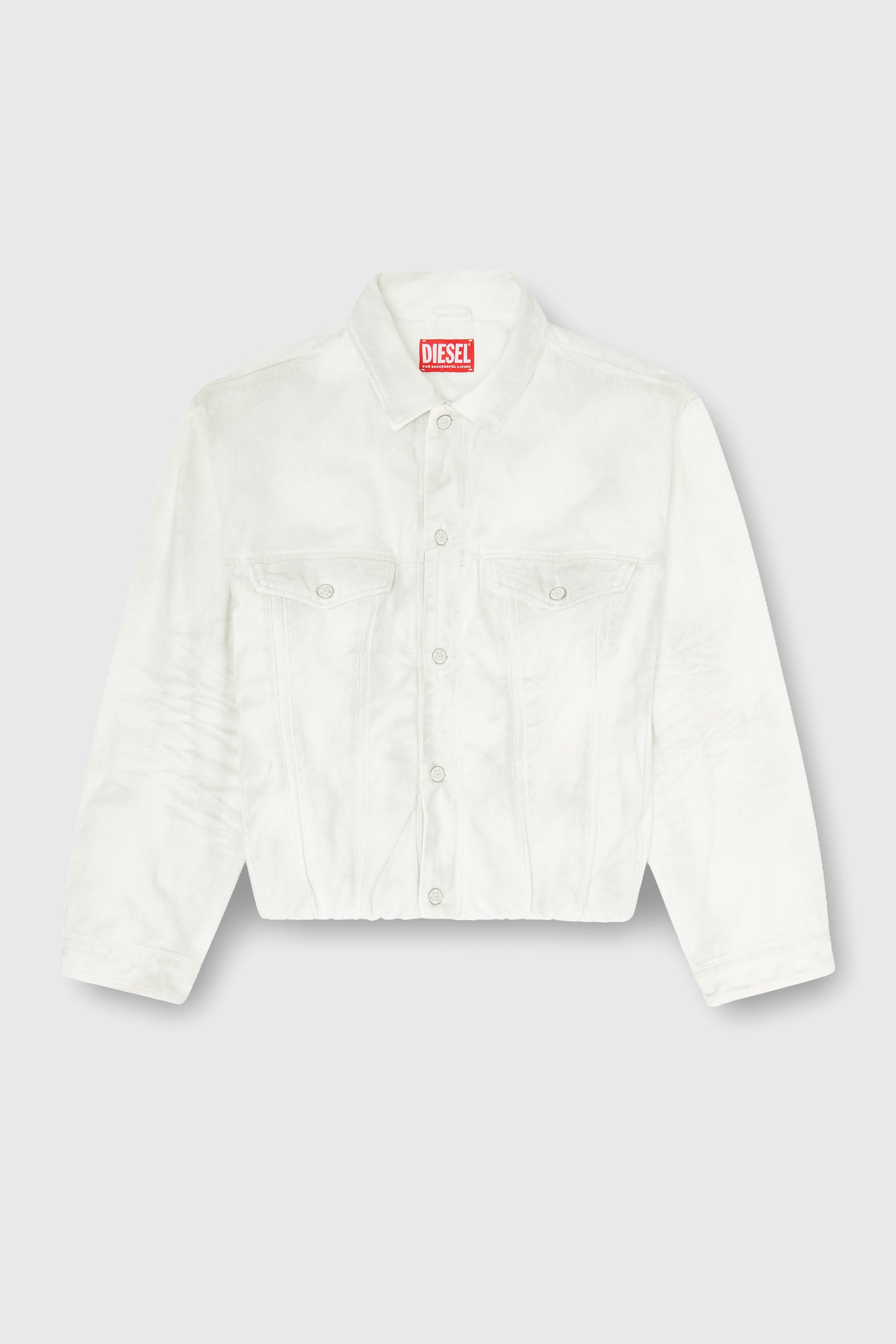 Diesel - D-MORVI-FSJ1, Veste trucker en denim stretch Homme in Blanc - 2
