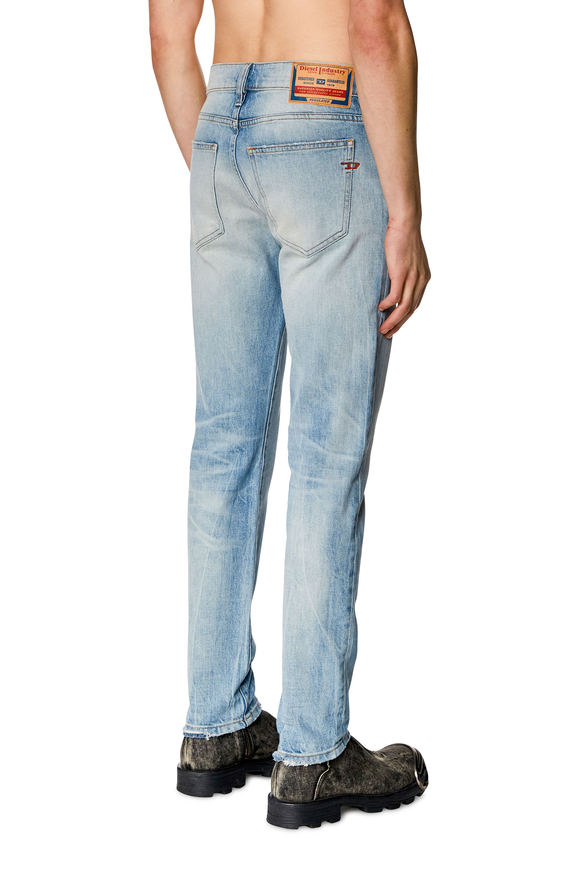 Slim Jeans 2019 D-Strukt 0DQAB, Light Blue Diesel - Man's Slim Jeans 2019 D-Strukt 0DQAB, Light Blue - 4